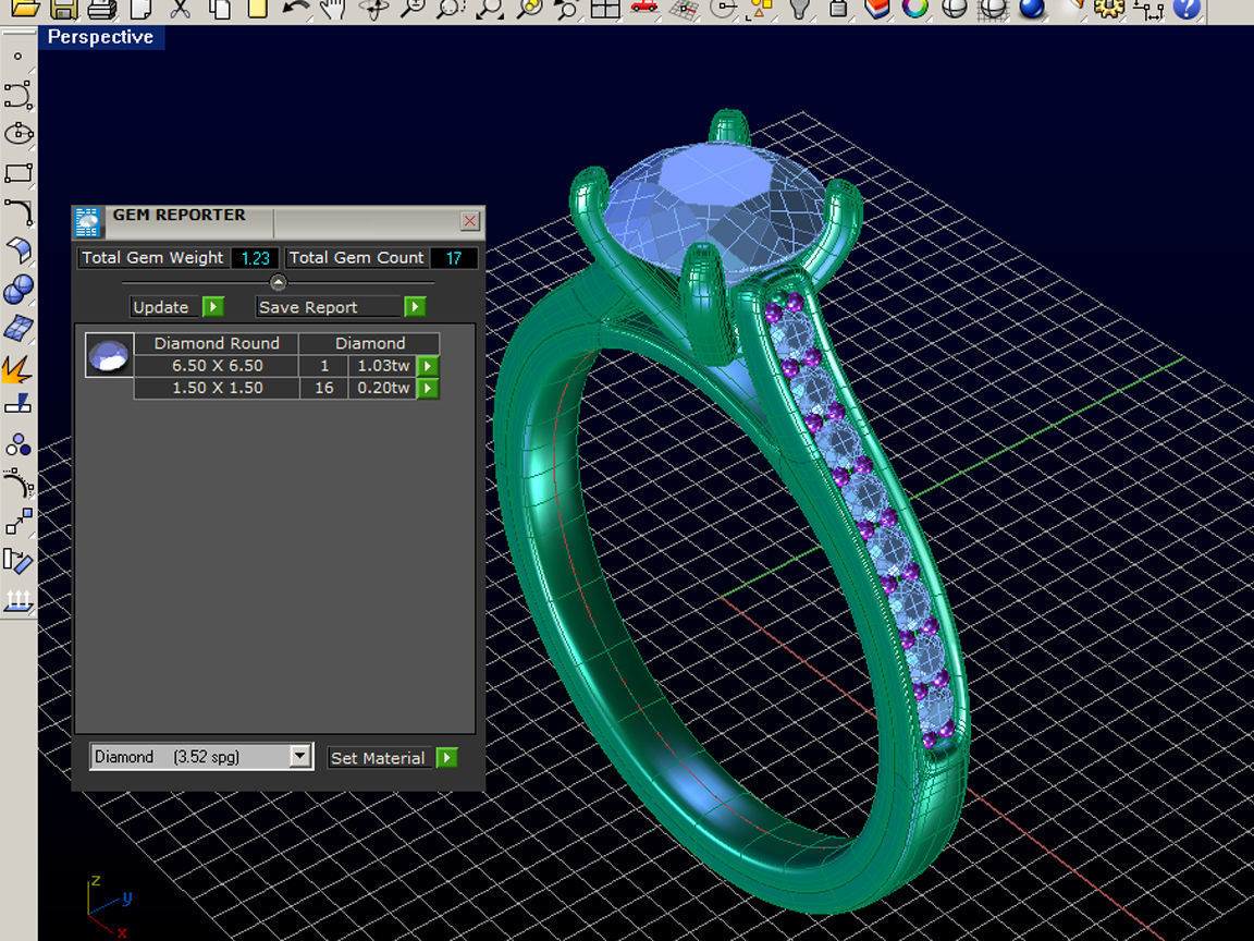 ZLSA03 person engagement ring gold 3D print model_4