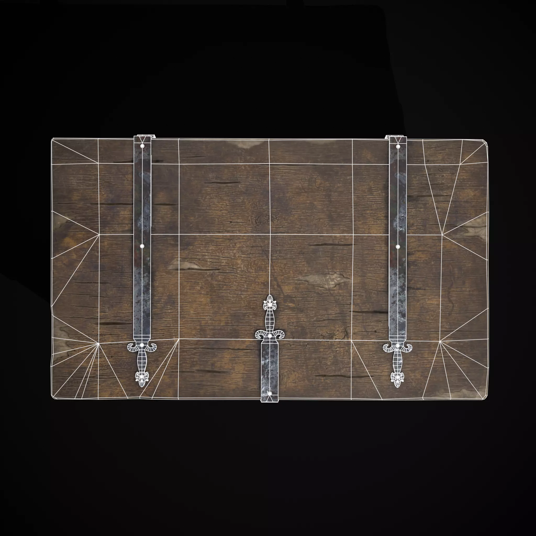 Iron Bound Trunk Low-poly 3D model_16