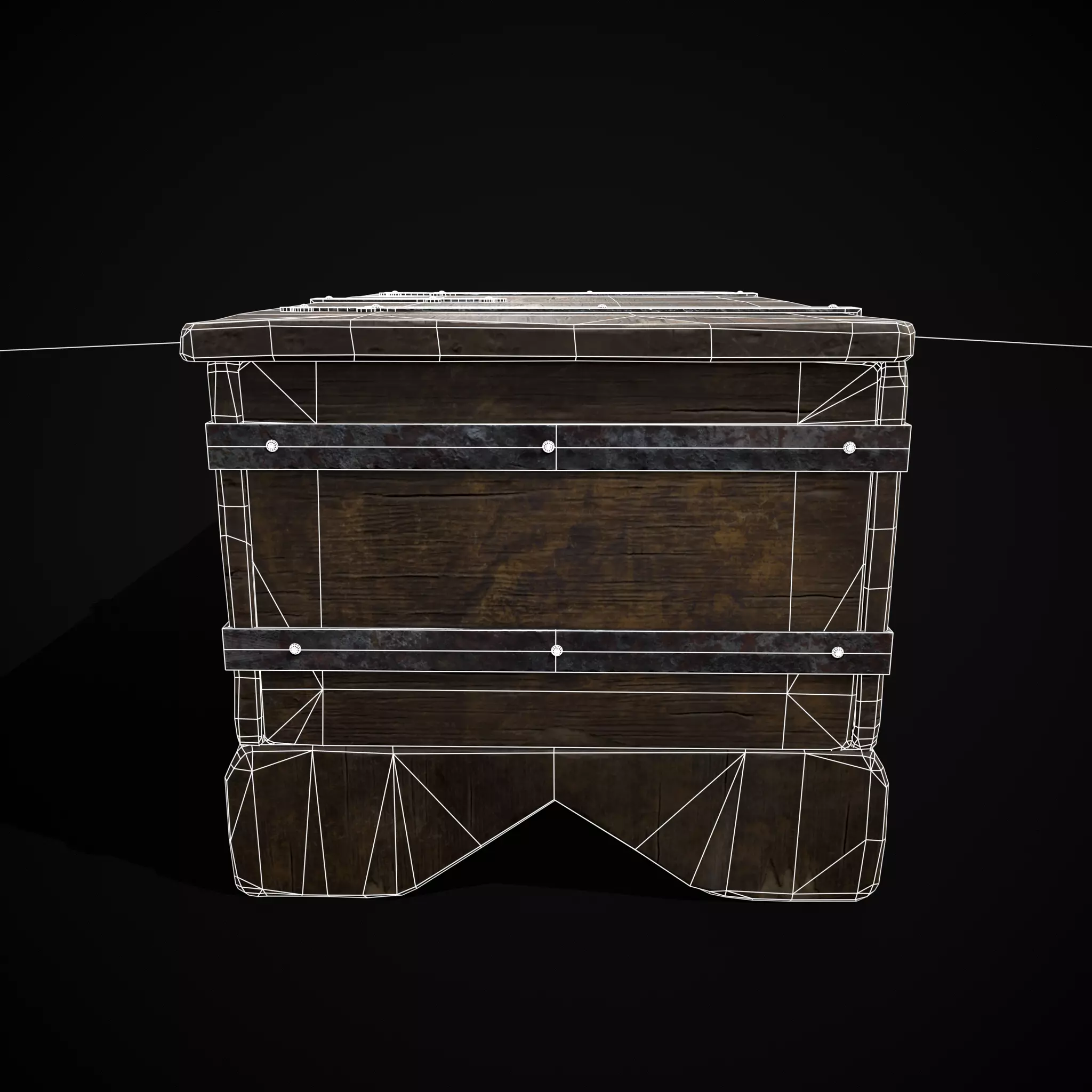 Iron Bound Trunk Low-poly 3D model_8