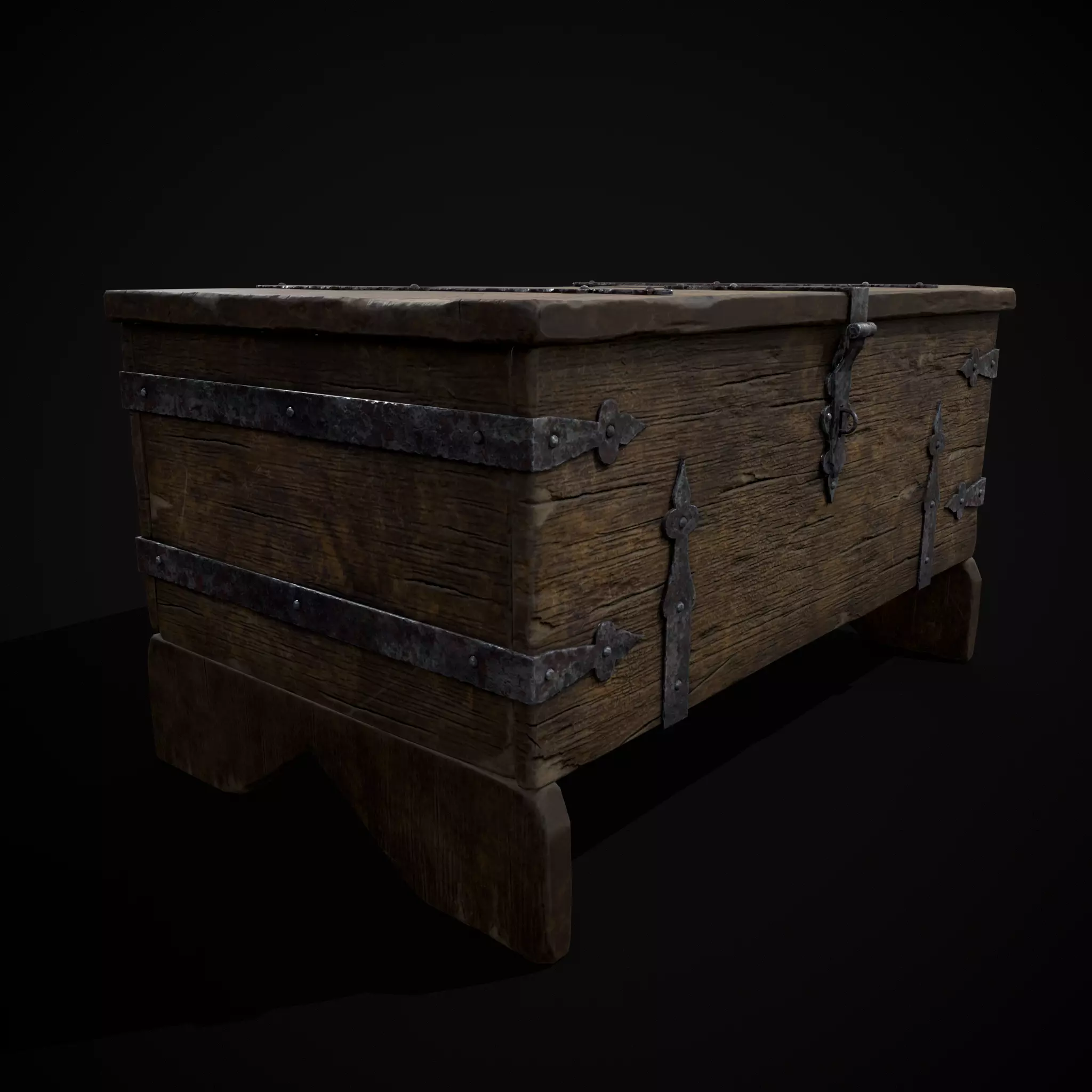 Iron Bound Trunk Low-poly 3D model_19