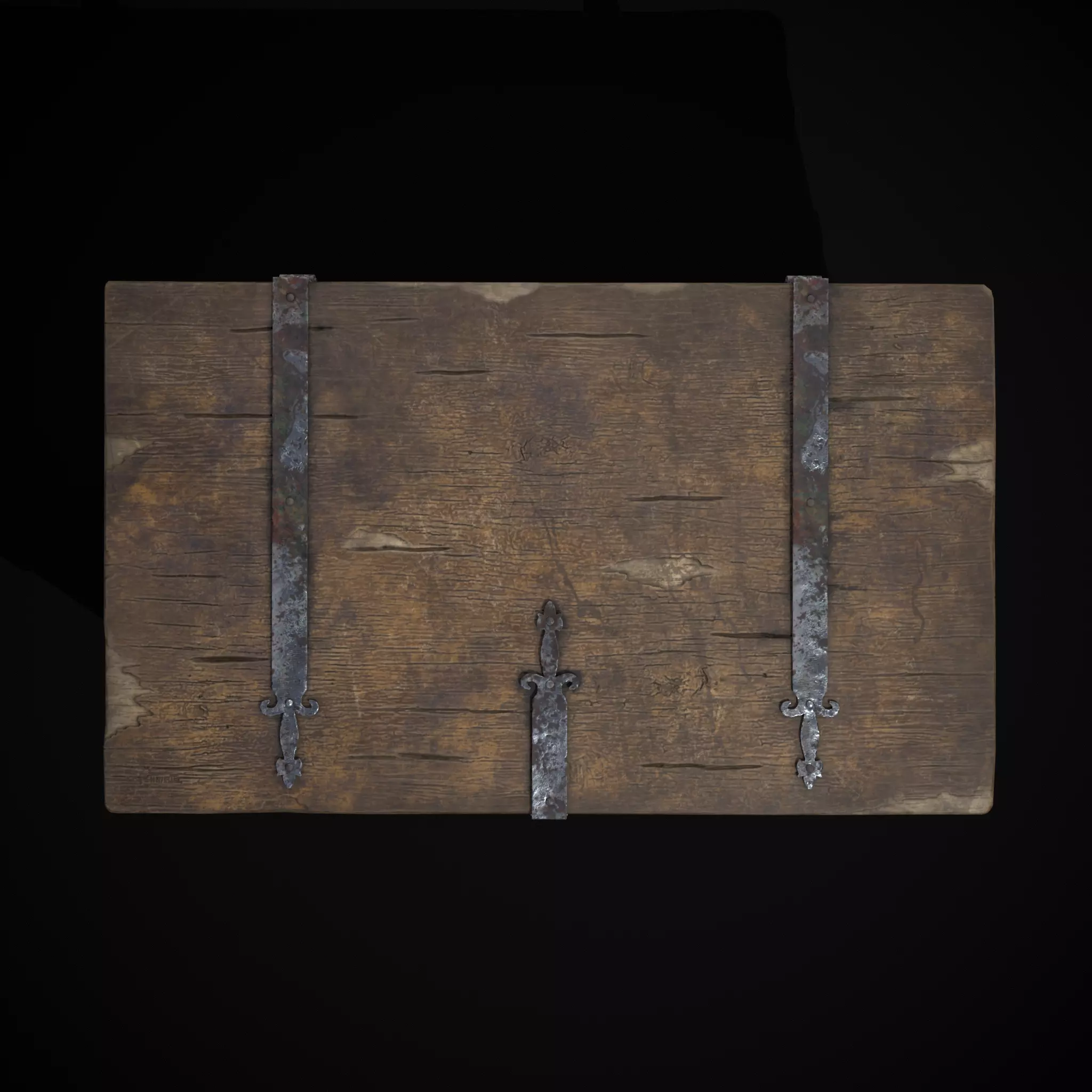 Iron Bound Trunk Low-poly 3D model_15