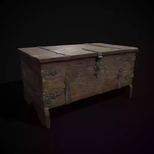 Iron Bound Trunk Low-poly 3D model