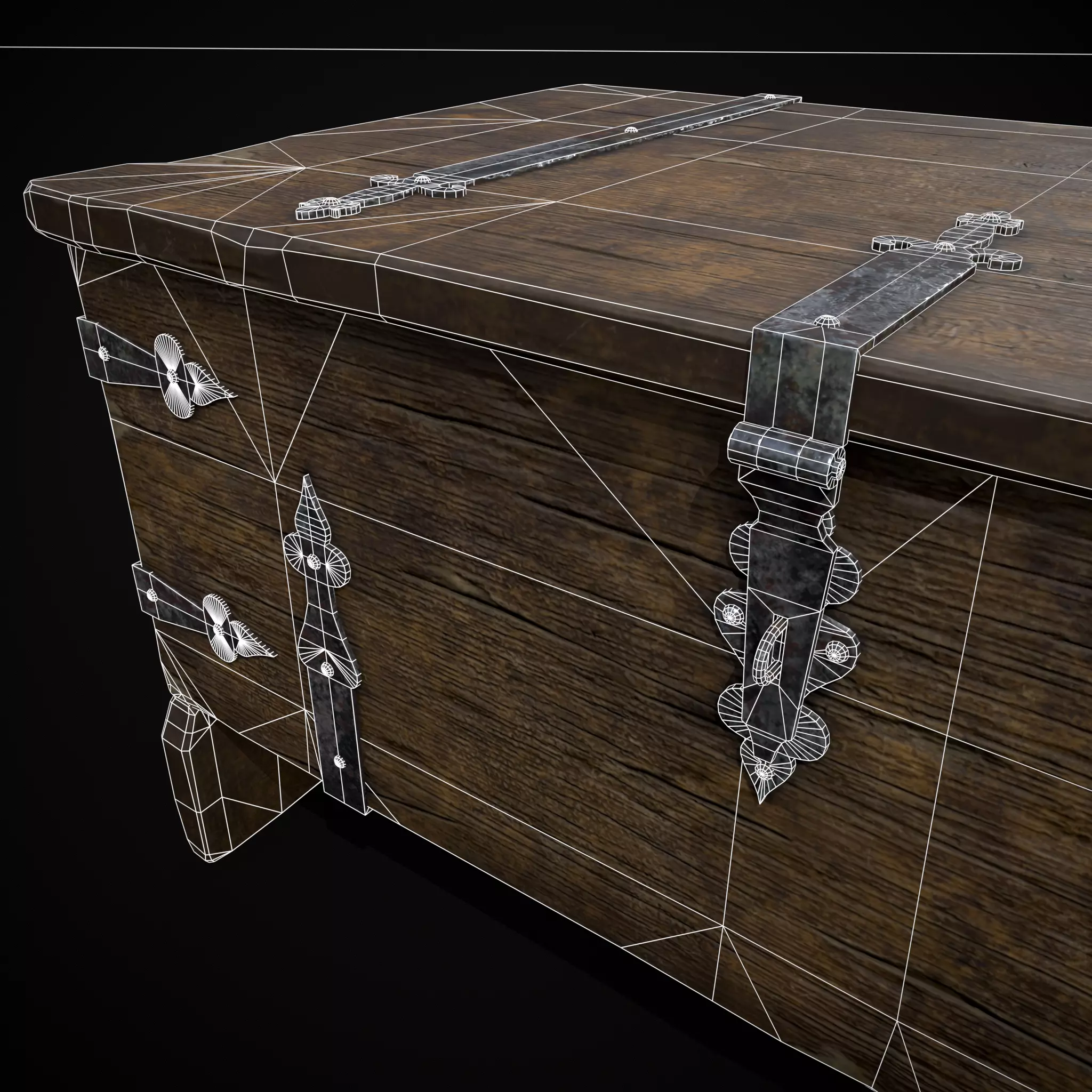 Iron Bound Trunk Low-poly 3D model_18
