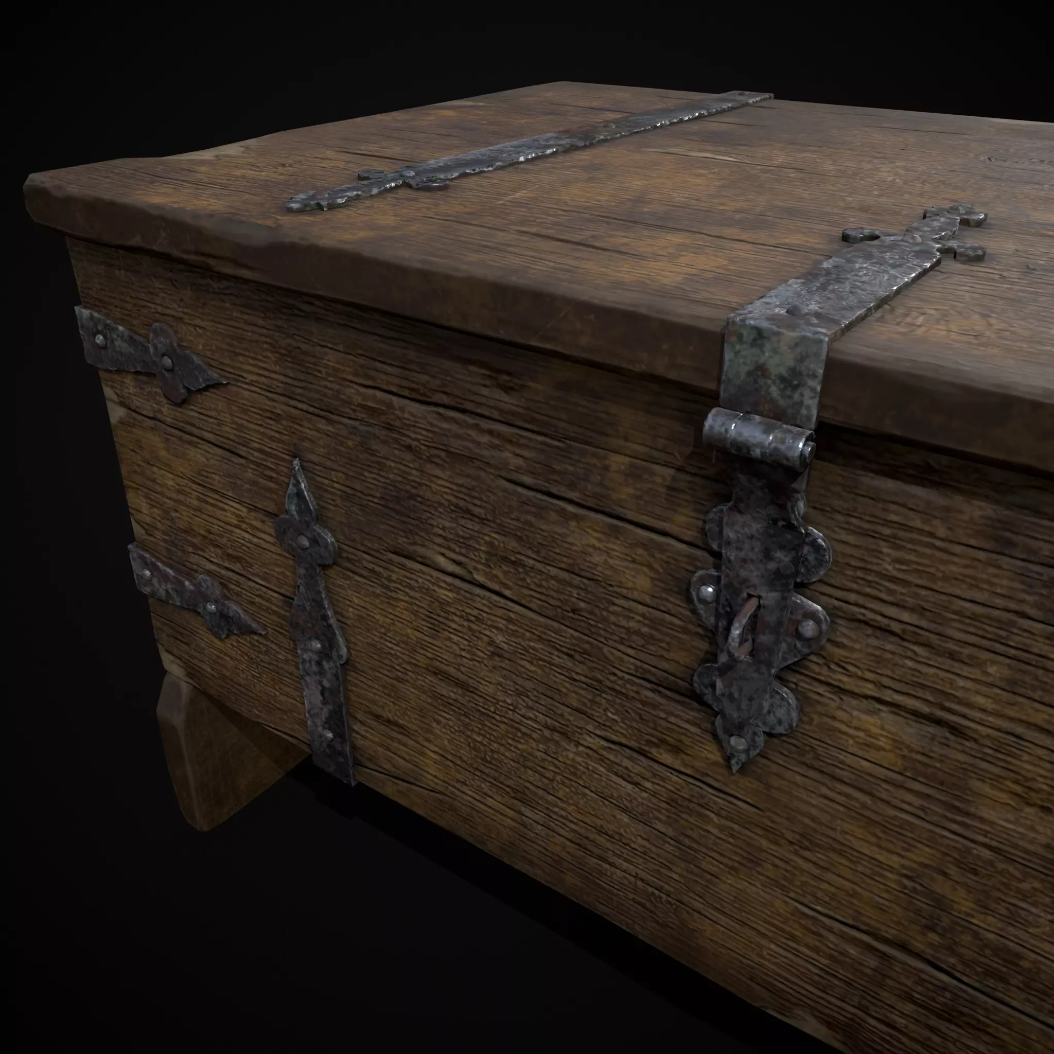 Iron Bound Trunk Low-poly 3D model_17