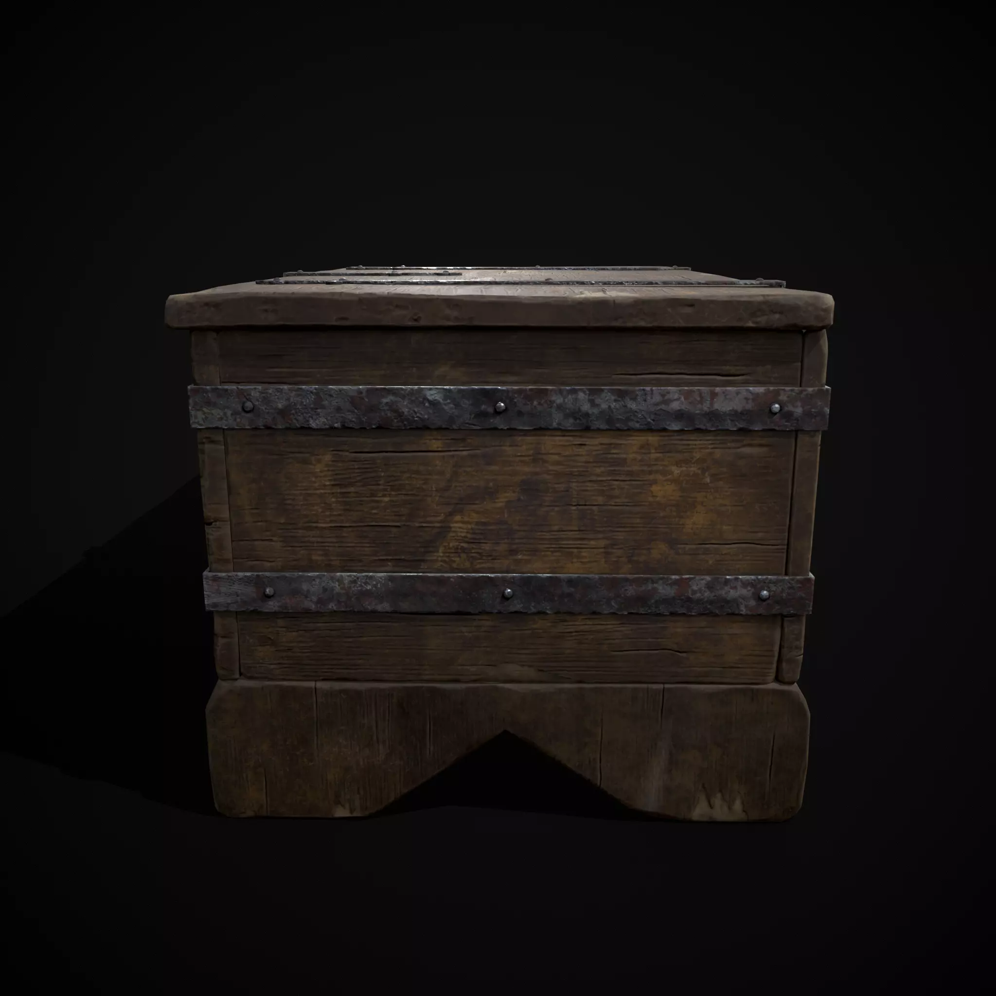 Iron Bound Trunk Low-poly 3D model_7