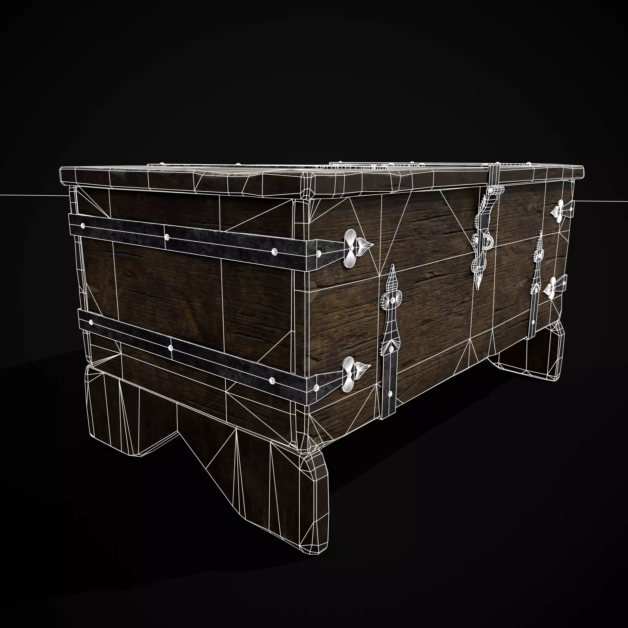 Iron Bound Trunk Low-poly 3D model_20