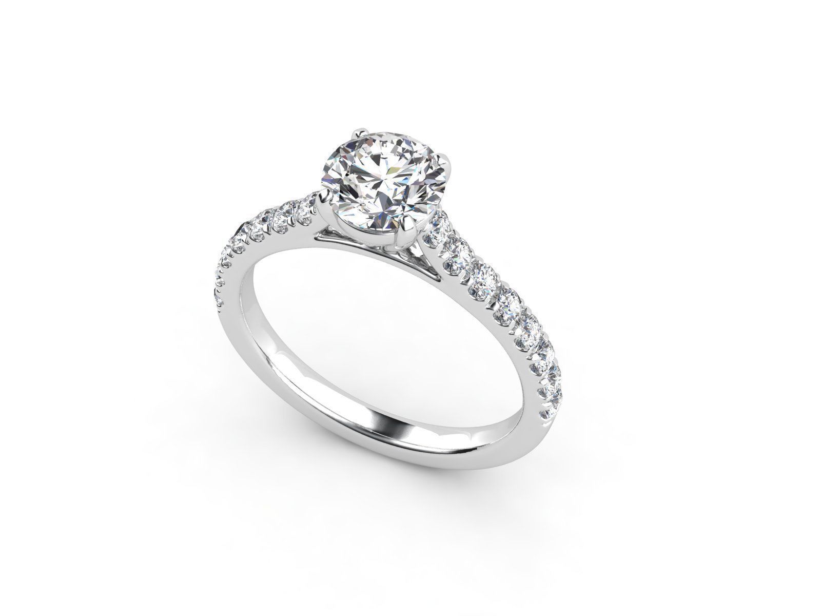 ZLSA04 oval diamond engagement ring 3D print model_1