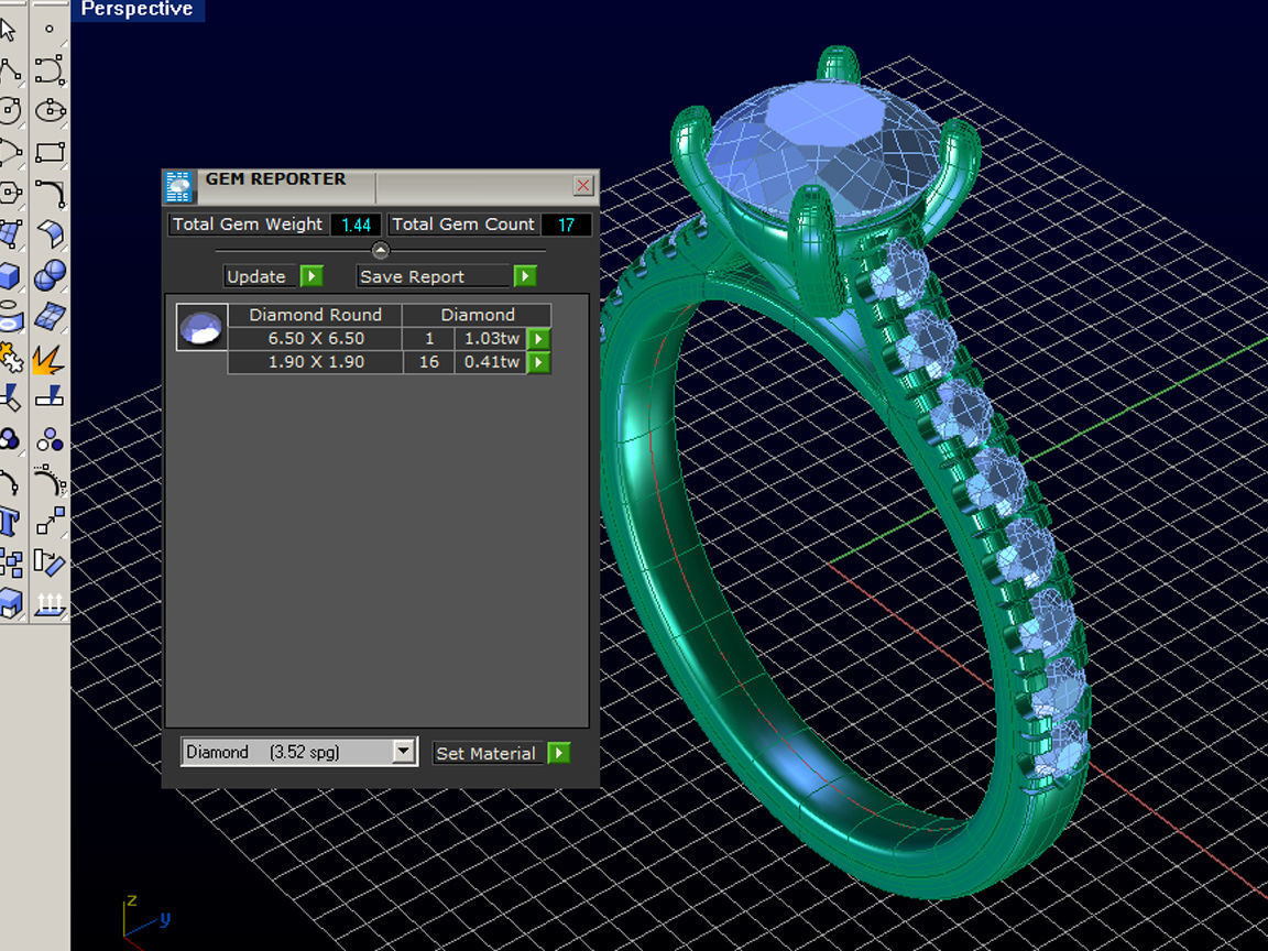 ZLSA04 oval diamond engagement ring 3D print model_4