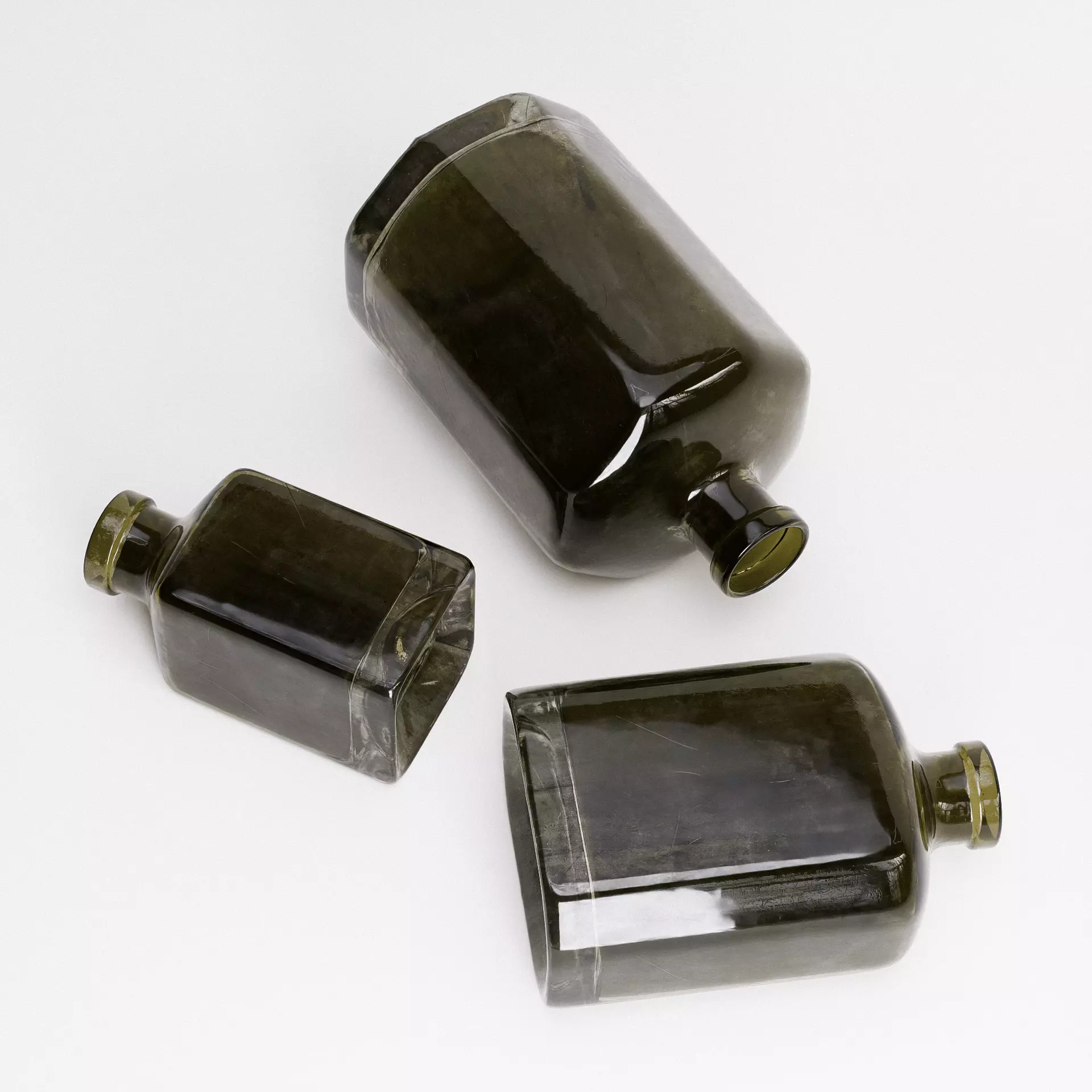 Old Bottles Set Low-poly 3D model_3