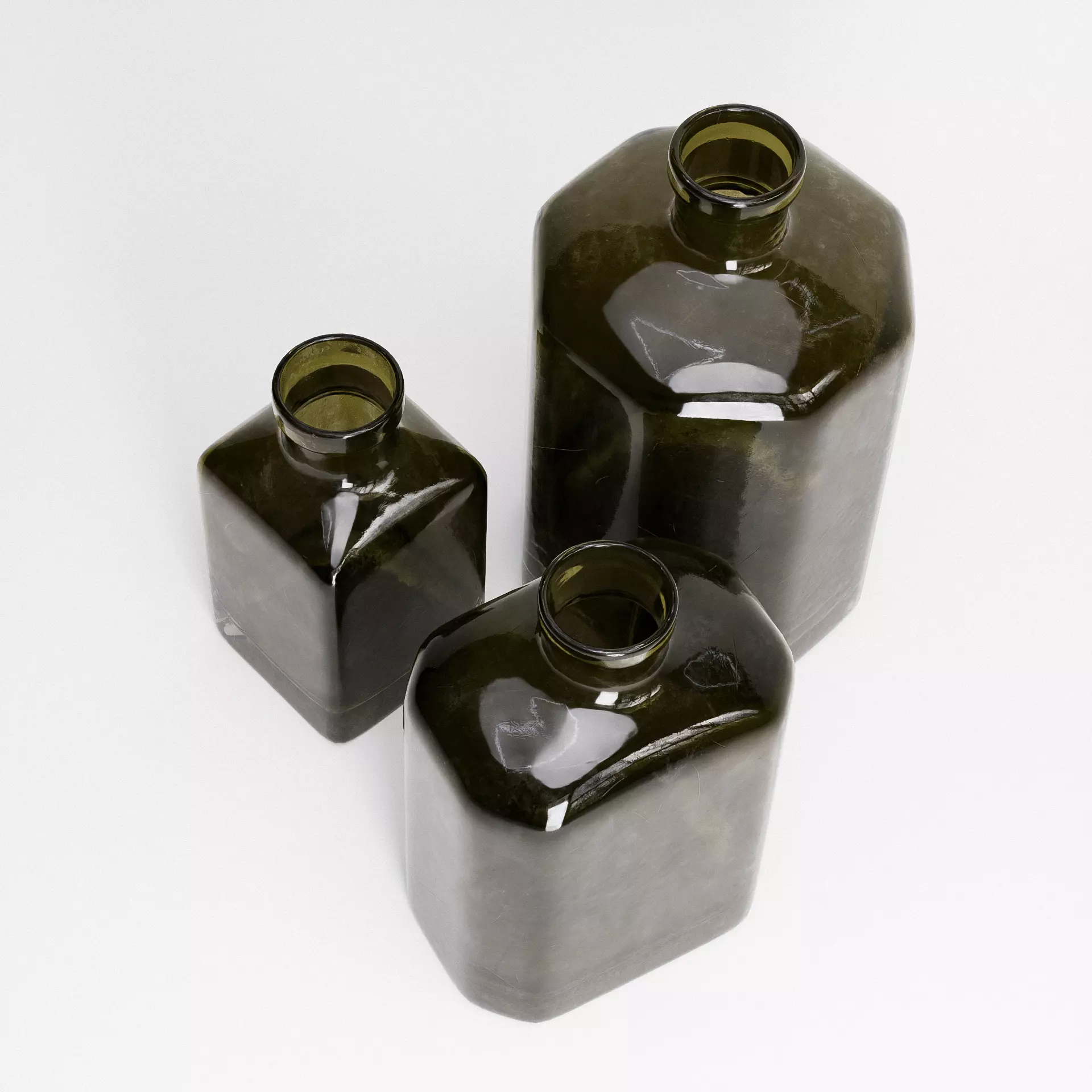 Old Bottles Set Low-poly 3D model_6