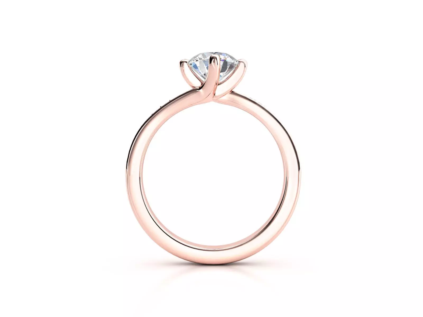 ZLSA05 diamond engagement ring in rose gold 3D print model