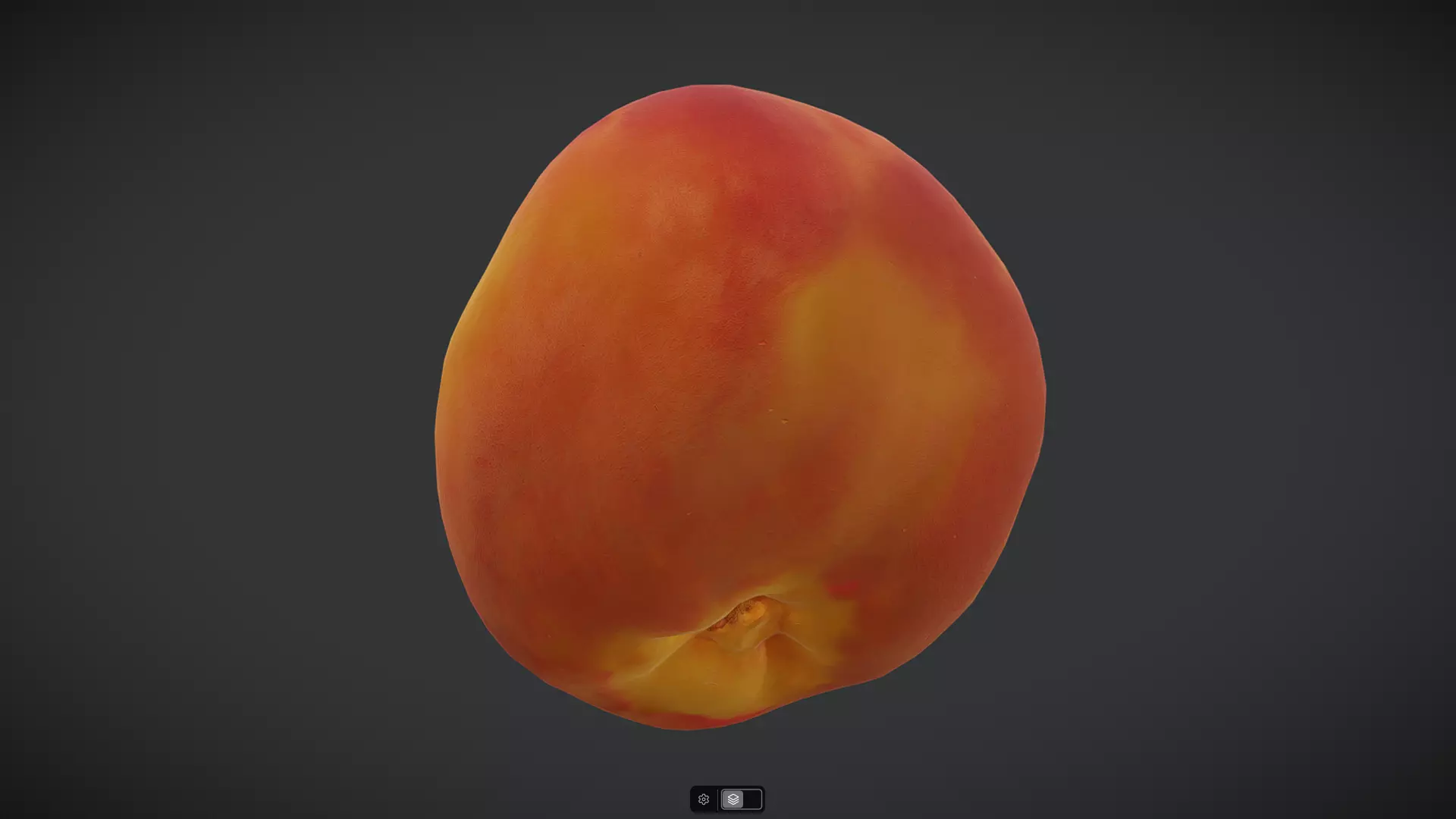 Peach Low-poly 3D model_3