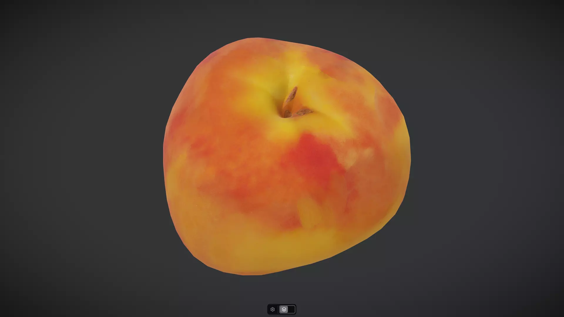 Peach Low-poly 3D model_5