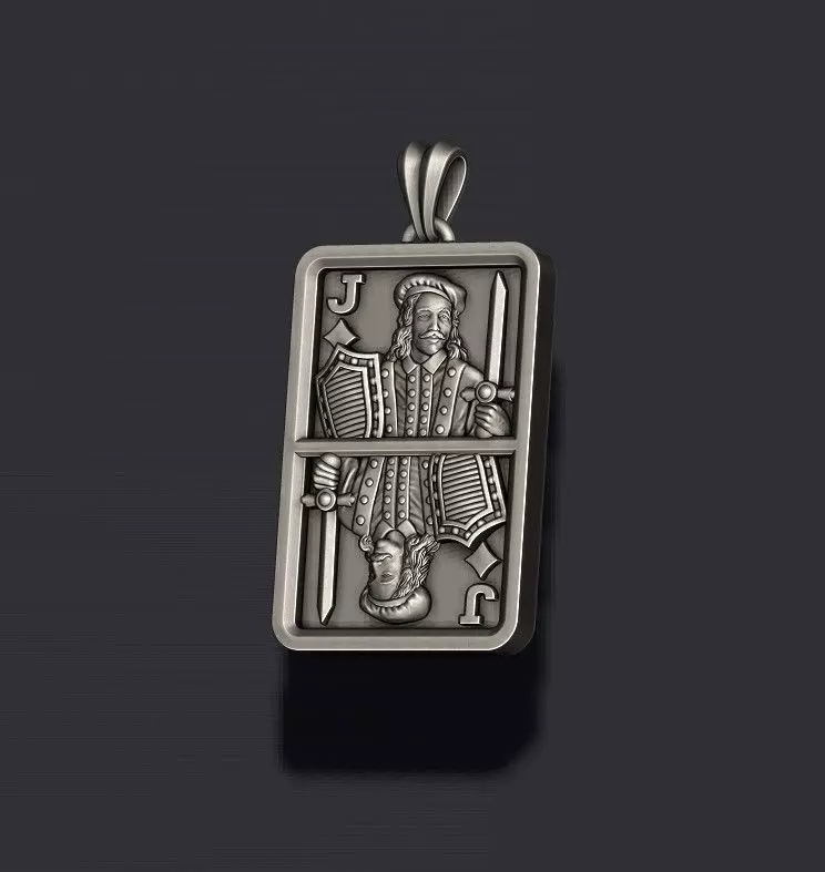 Diamonds Jack playing card pendant light 3D print model_4