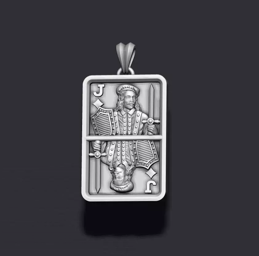 Diamonds Jack playing card pendant light 3D print model_0