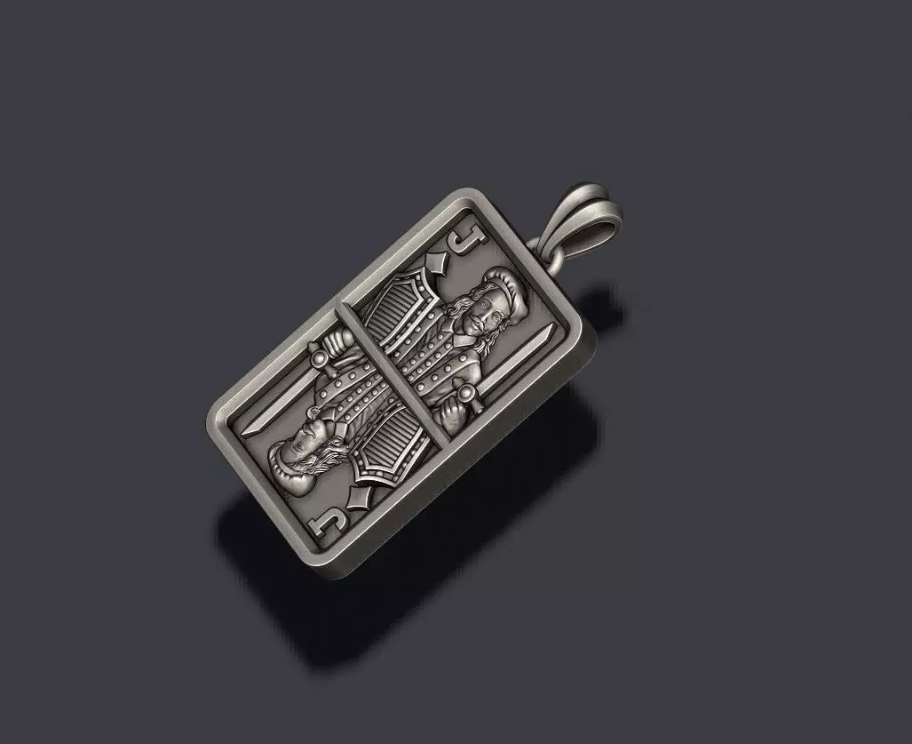 Diamonds Jack playing card pendant light 3D print model_5