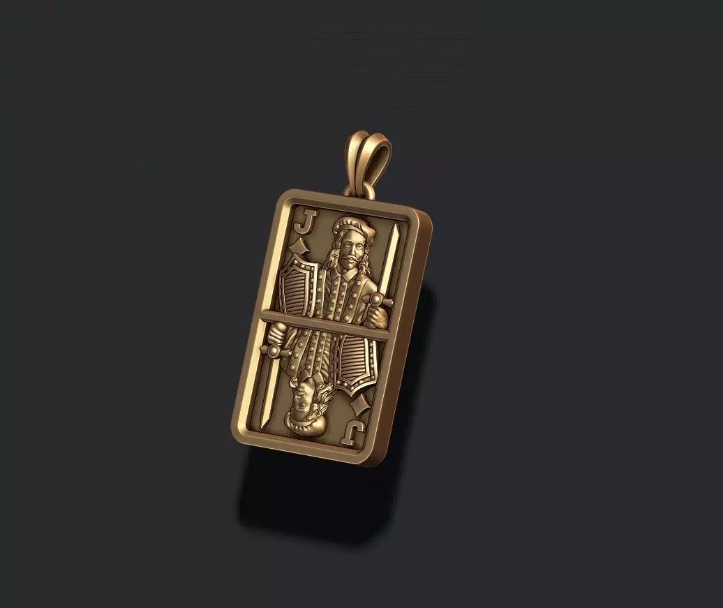 Diamonds Jack playing card pendant light 3D print model_3