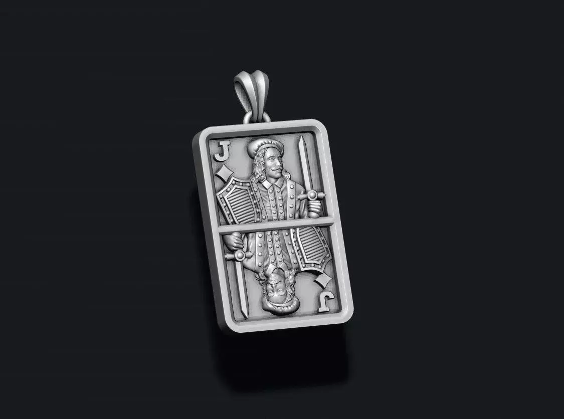 Diamonds Jack playing card pendant light 3D print model_6