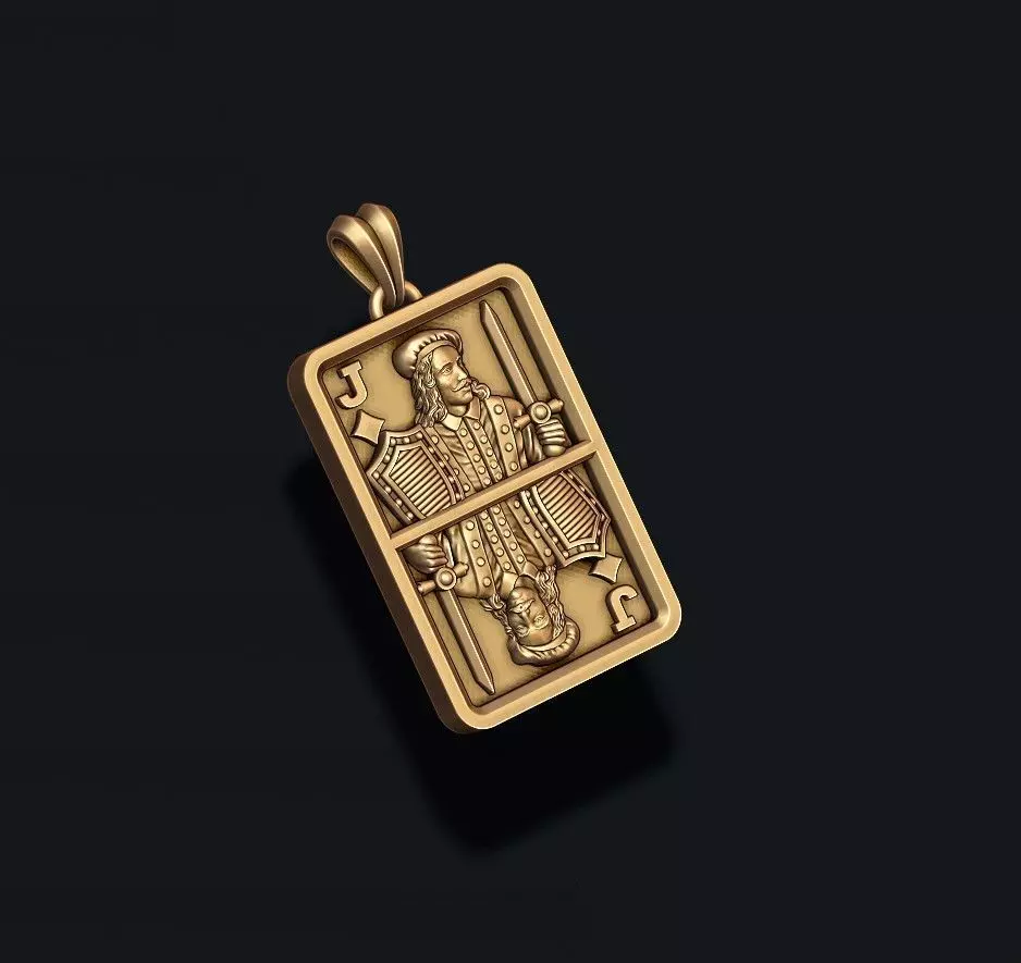 Diamonds Jack playing card pendant light 3D print model_2