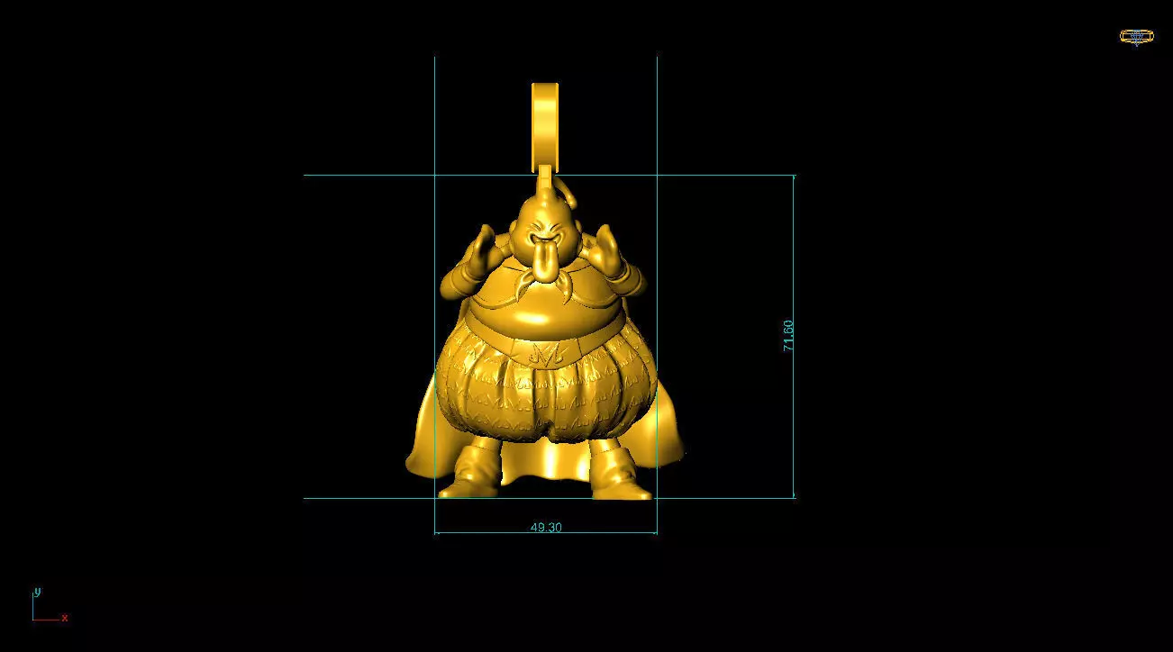 Fat Majin Buu Pendant 3D print model_3