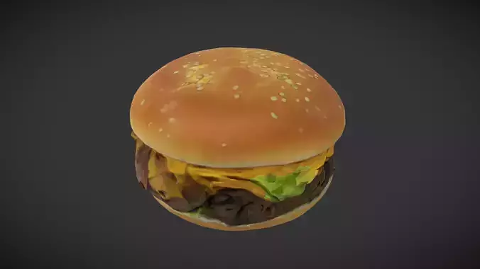 Cheese Burger Low-poly 3D model