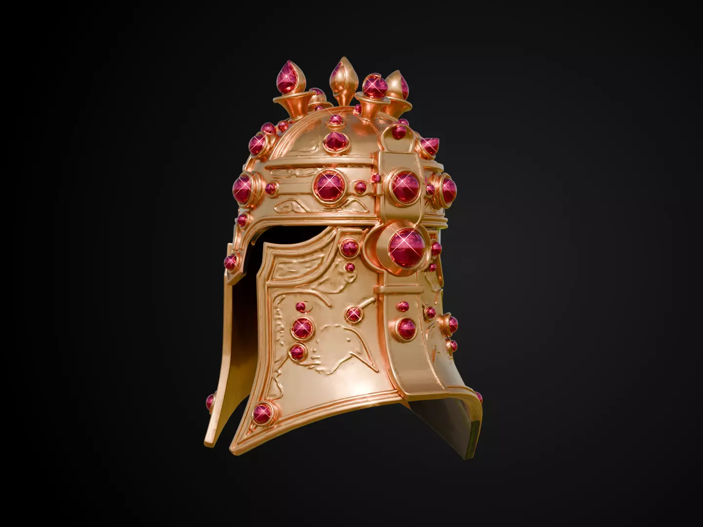 Stylized Persian Helmet - Royal Crescent 3D print model_10