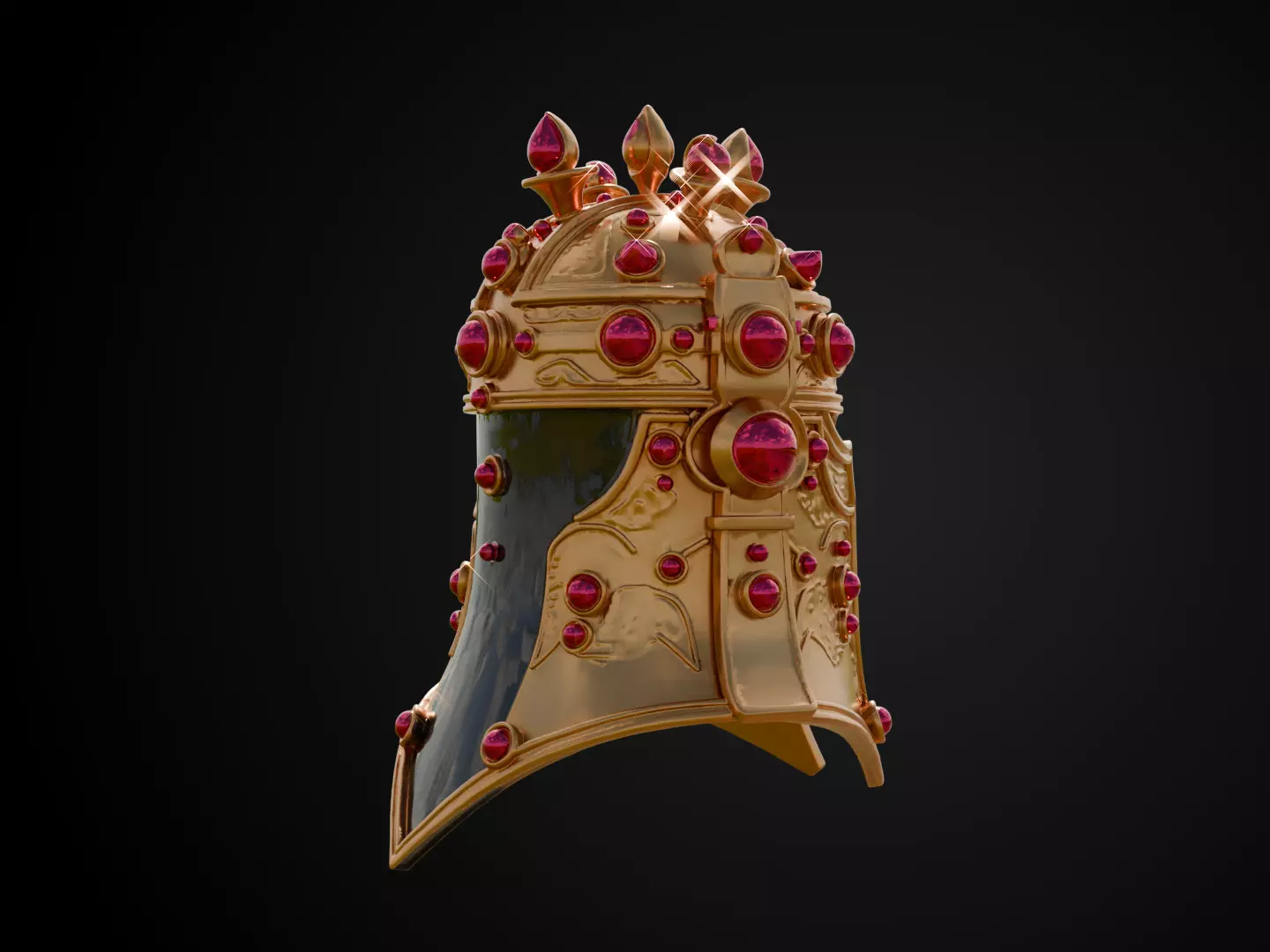 Stylized Persian Helmet - Royal Crescent 3D print model_4