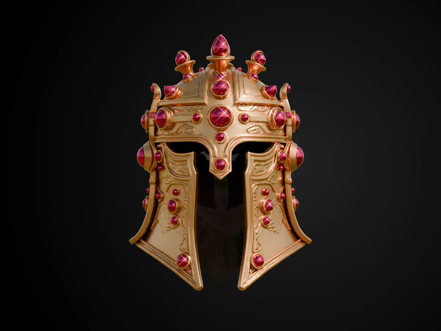 Stylized Persian Helmet - Royal Crescent 3D print model_12