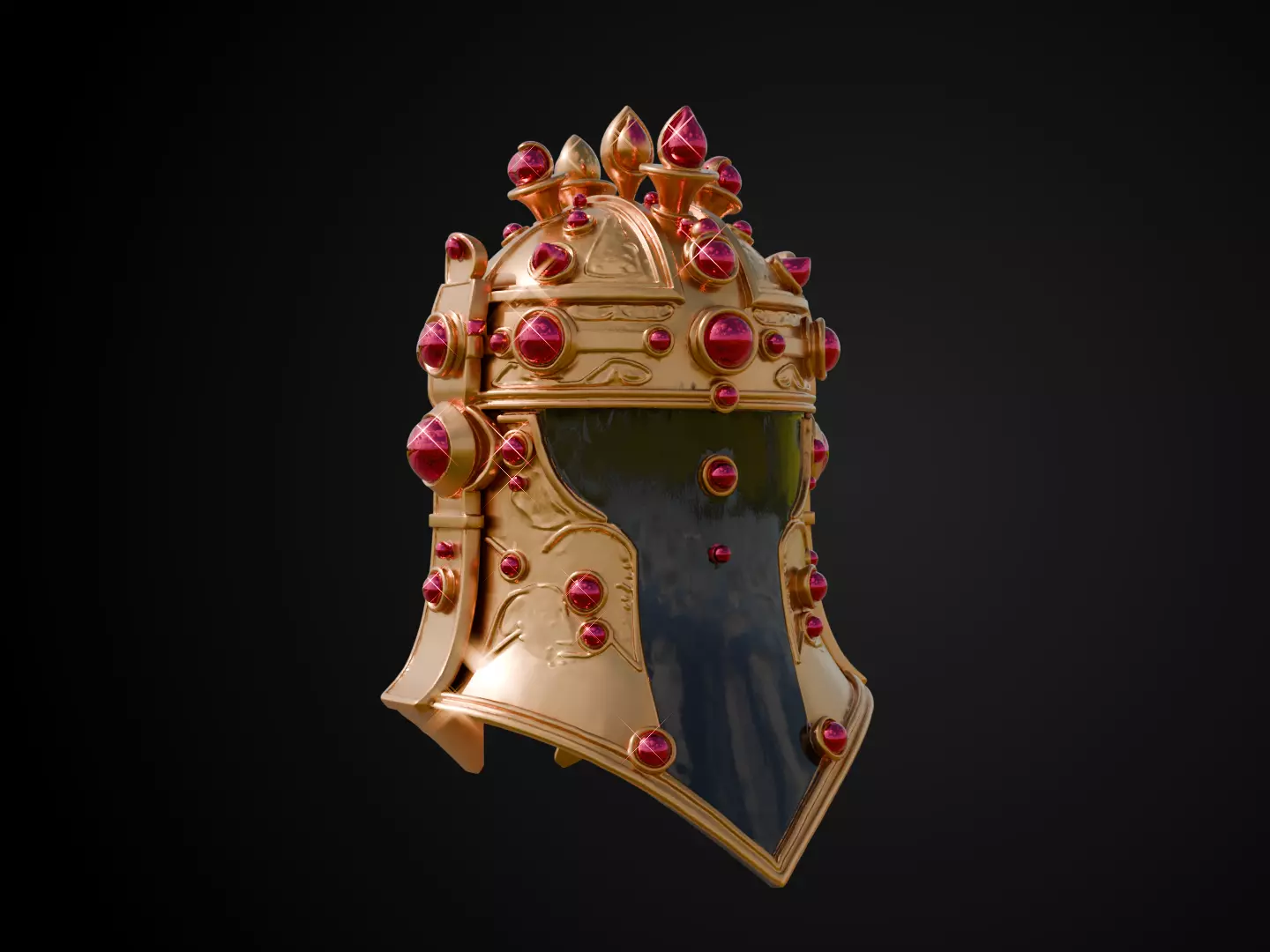 Stylized Persian Helmet - Royal Crescent 3D print model_7