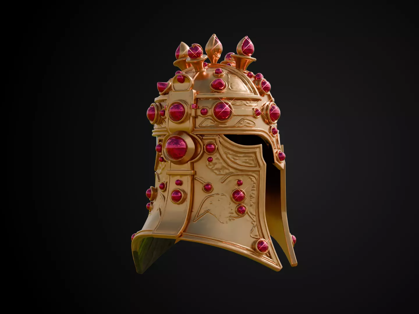 Stylized Persian Helmet - Royal Crescent 3D print model_2
