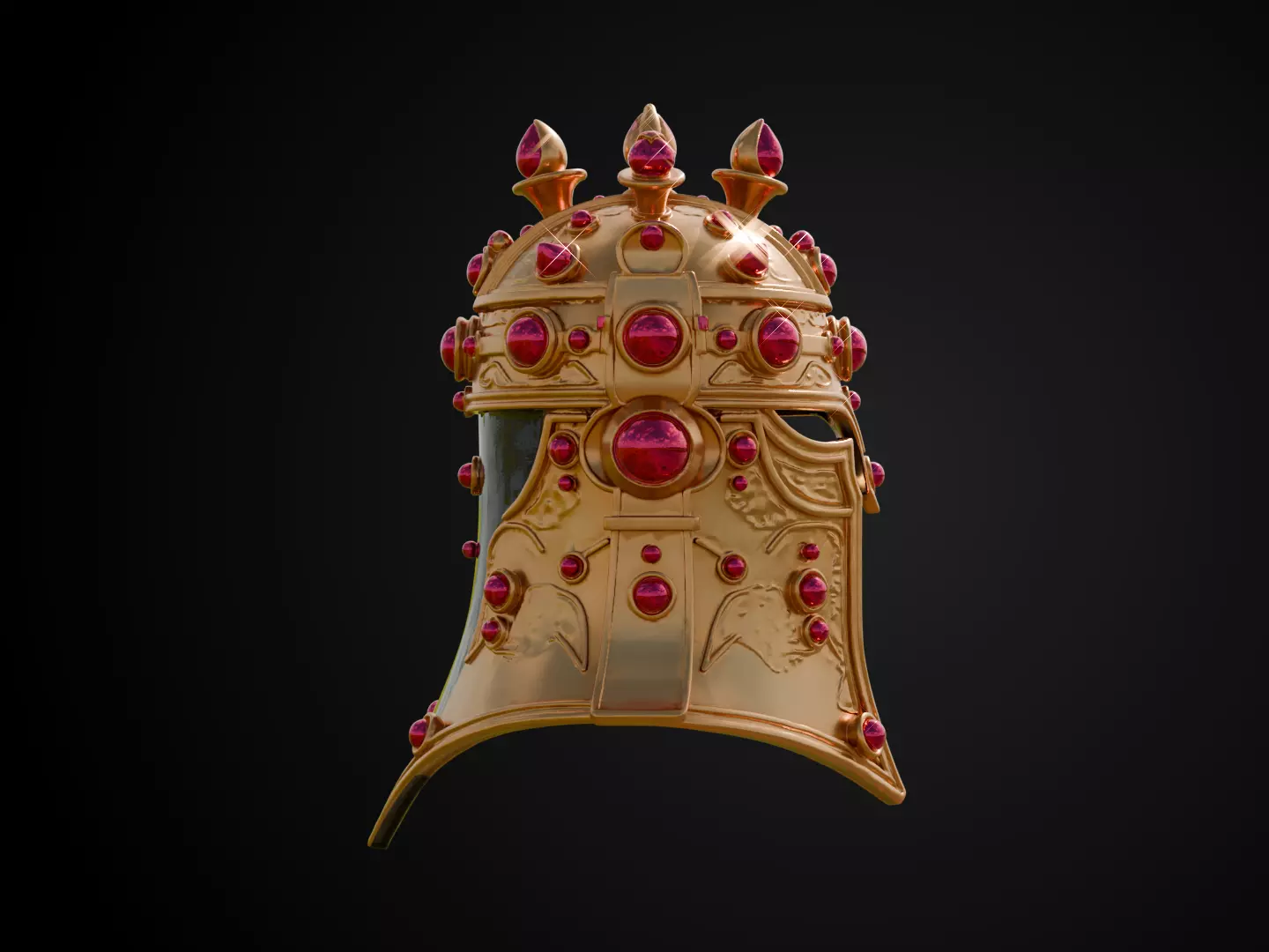 Stylized Persian Helmet - Royal Crescent 3D print model_3