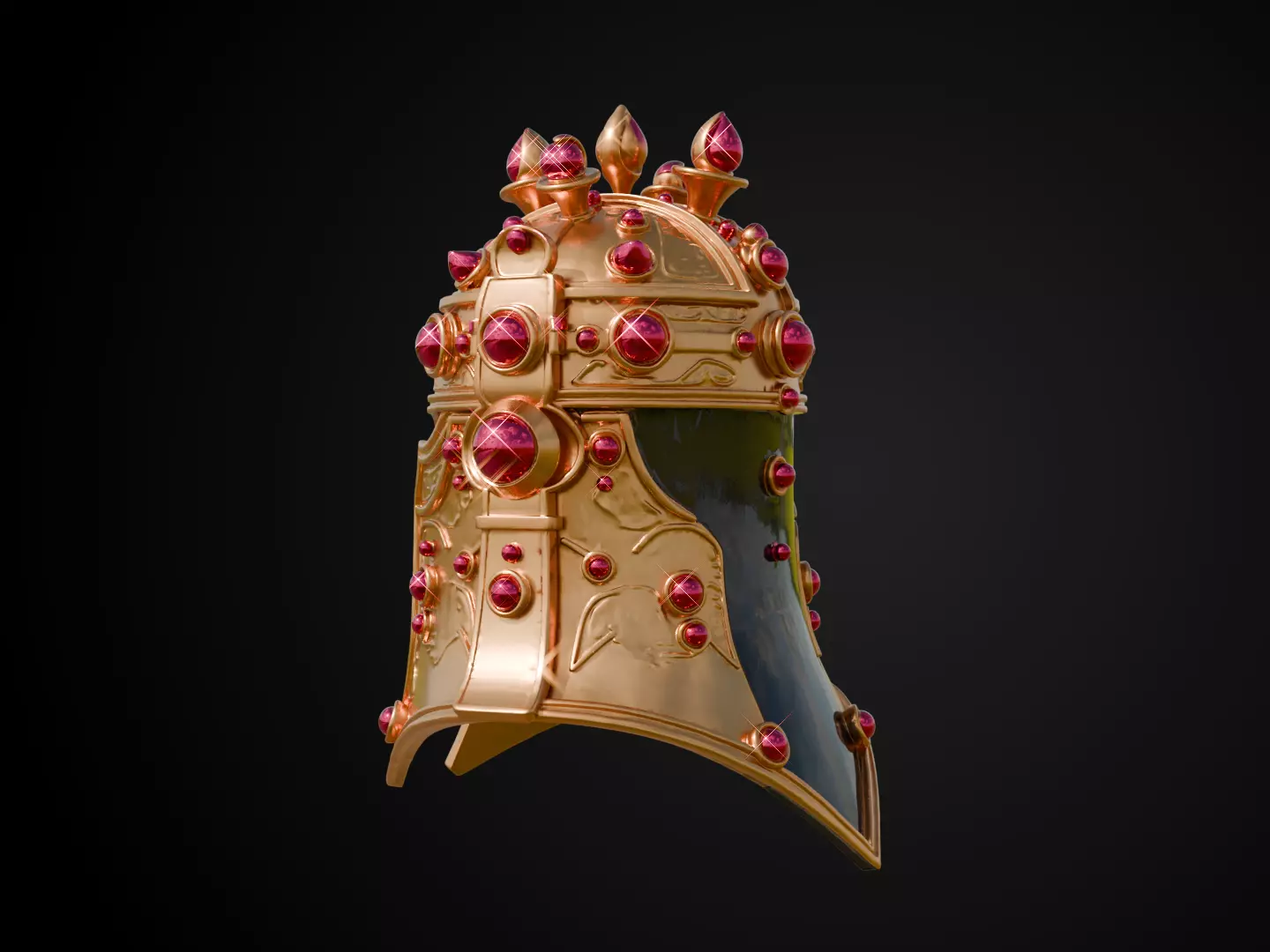 Stylized Persian Helmet - Royal Crescent 3D print model_8