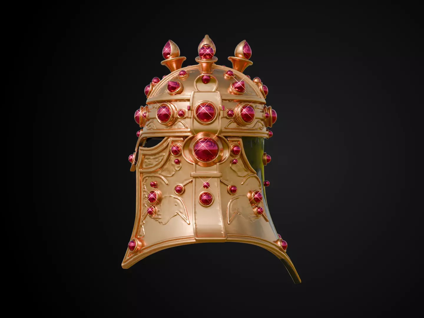 Stylized Persian Helmet - Royal Crescent 3D print model_9