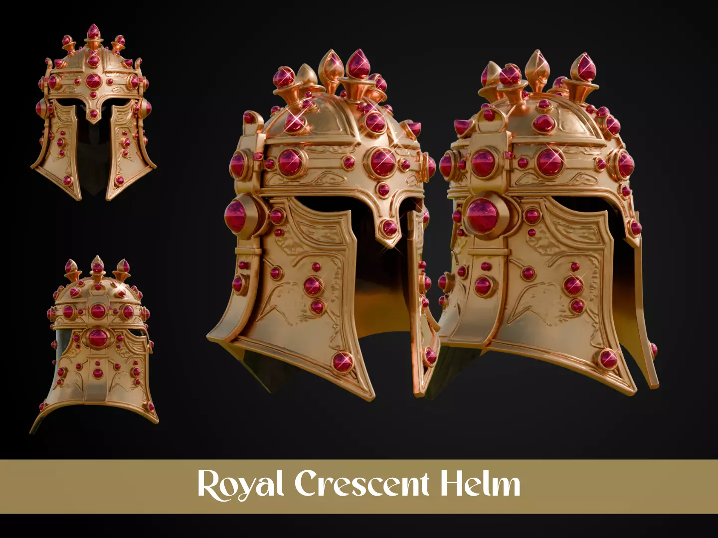 Stylized Persian Helmet - Royal Crescent 3D print model_0