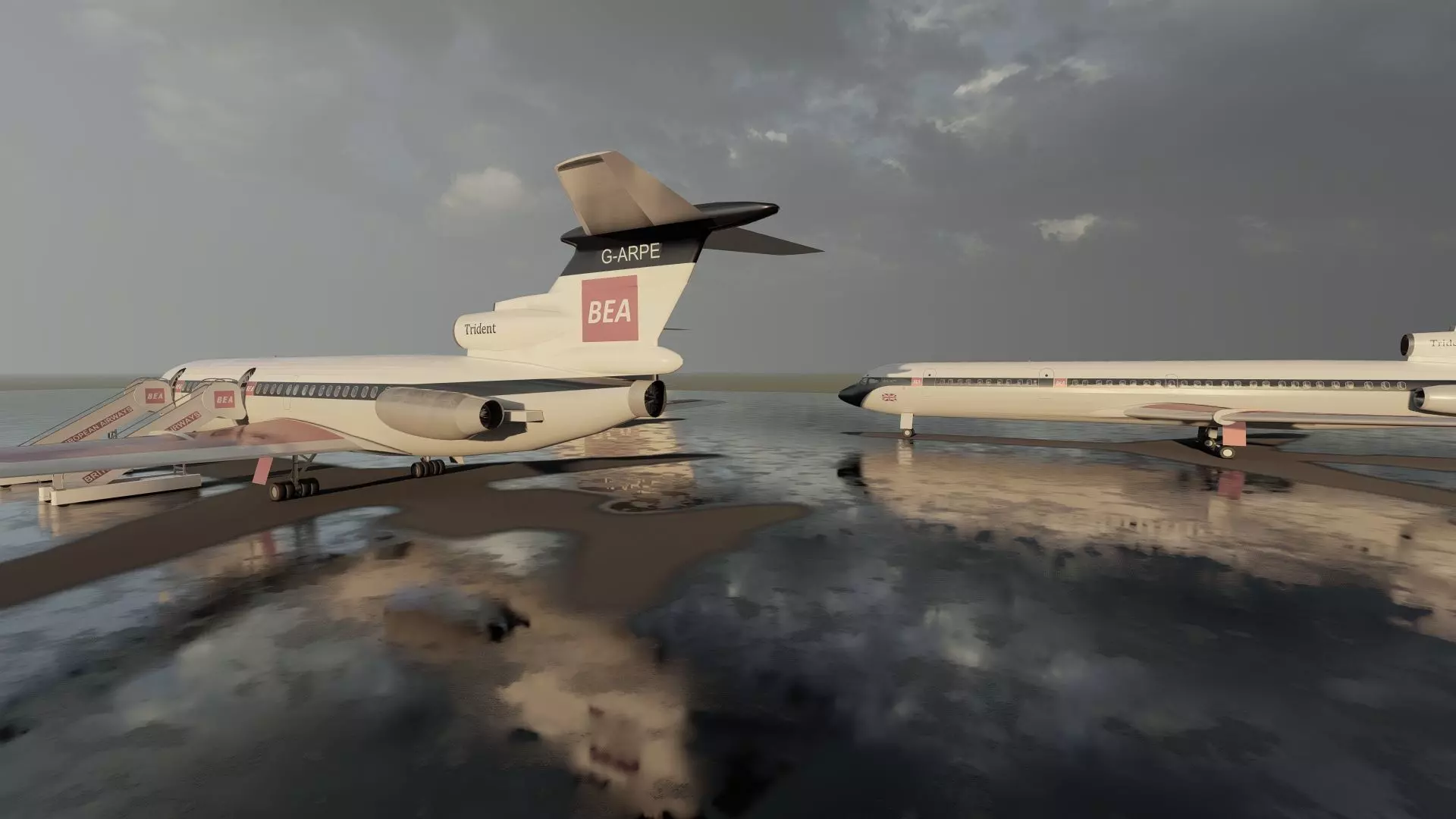 Hawker Siddeley TRIDENT 1C and 2E and 3B 3D model_9