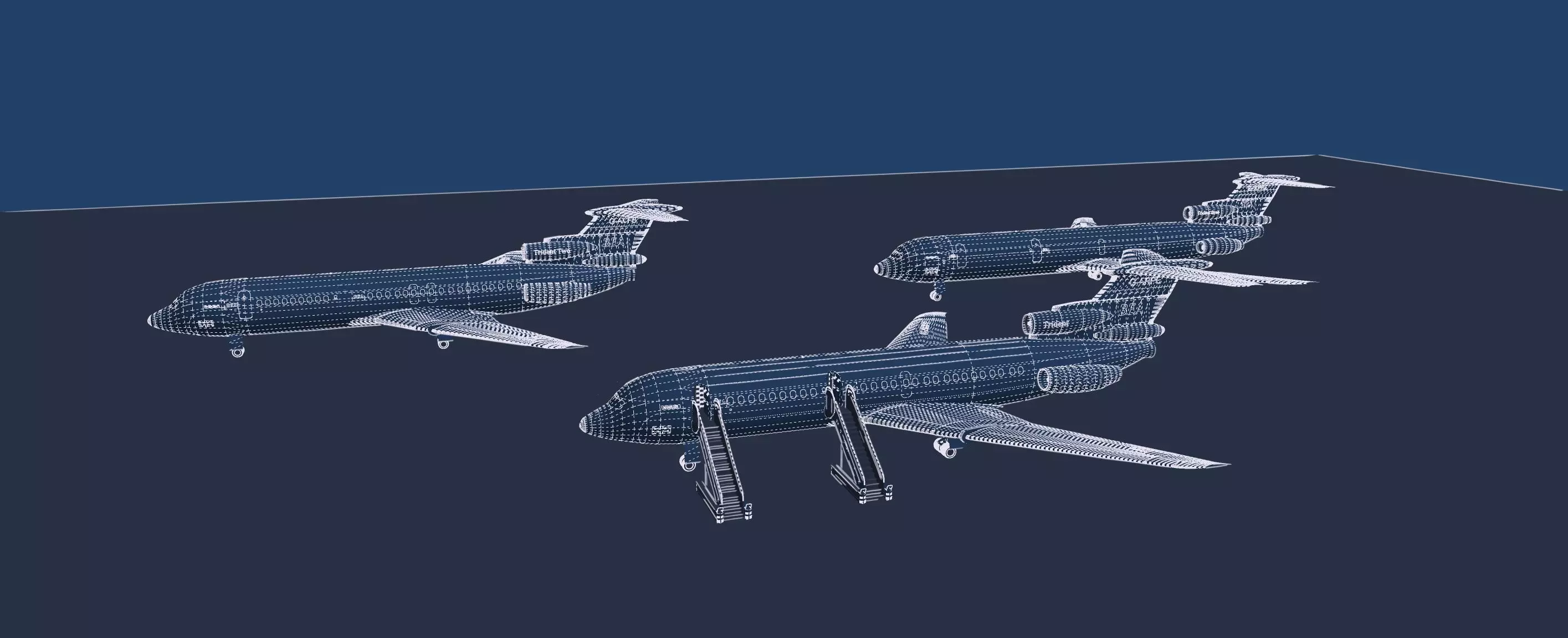Hawker Siddeley TRIDENT 1C and 2E and 3B 3D model_46
