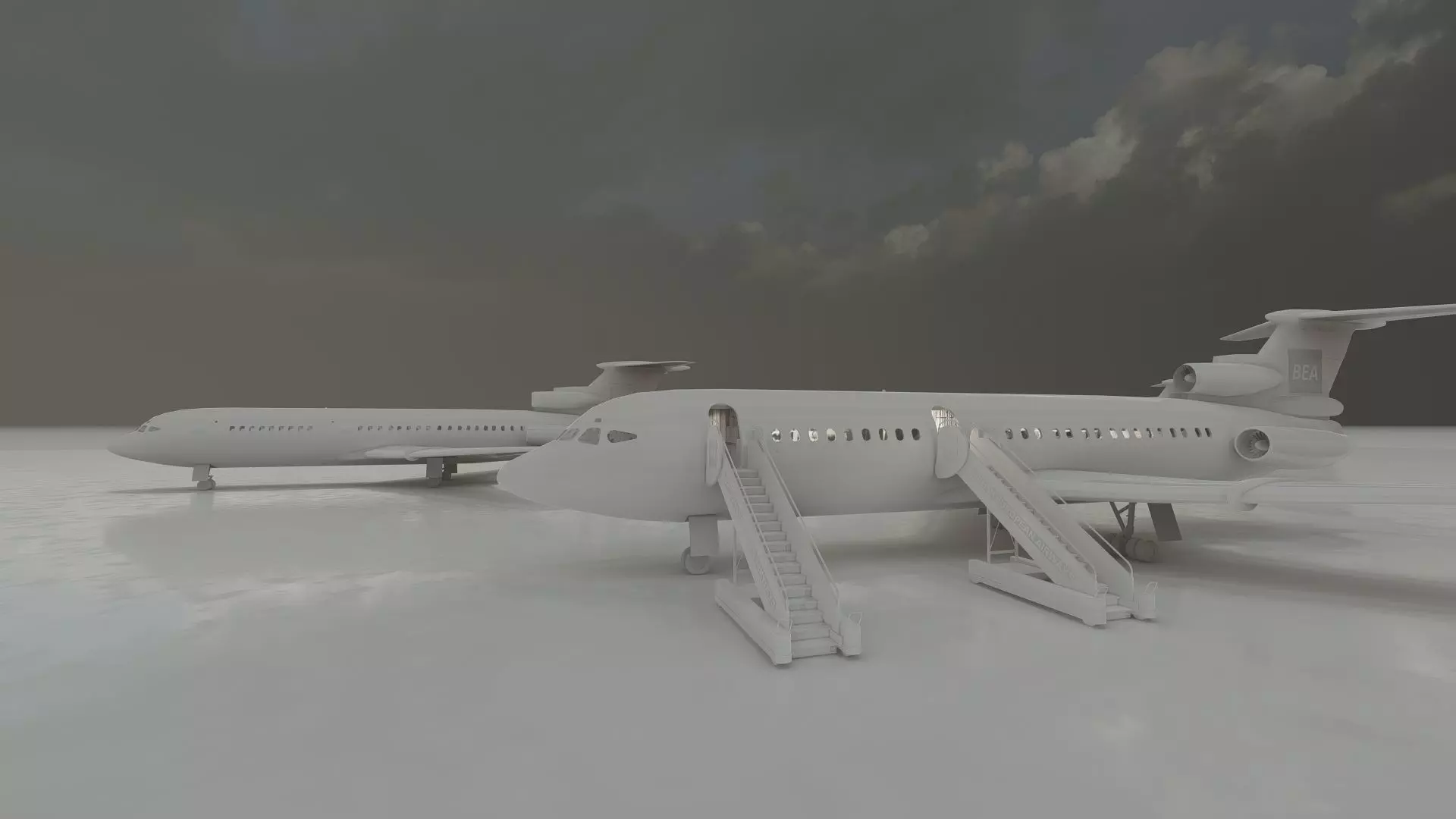 Hawker Siddeley TRIDENT 1C and 2E and 3B 3D model_37