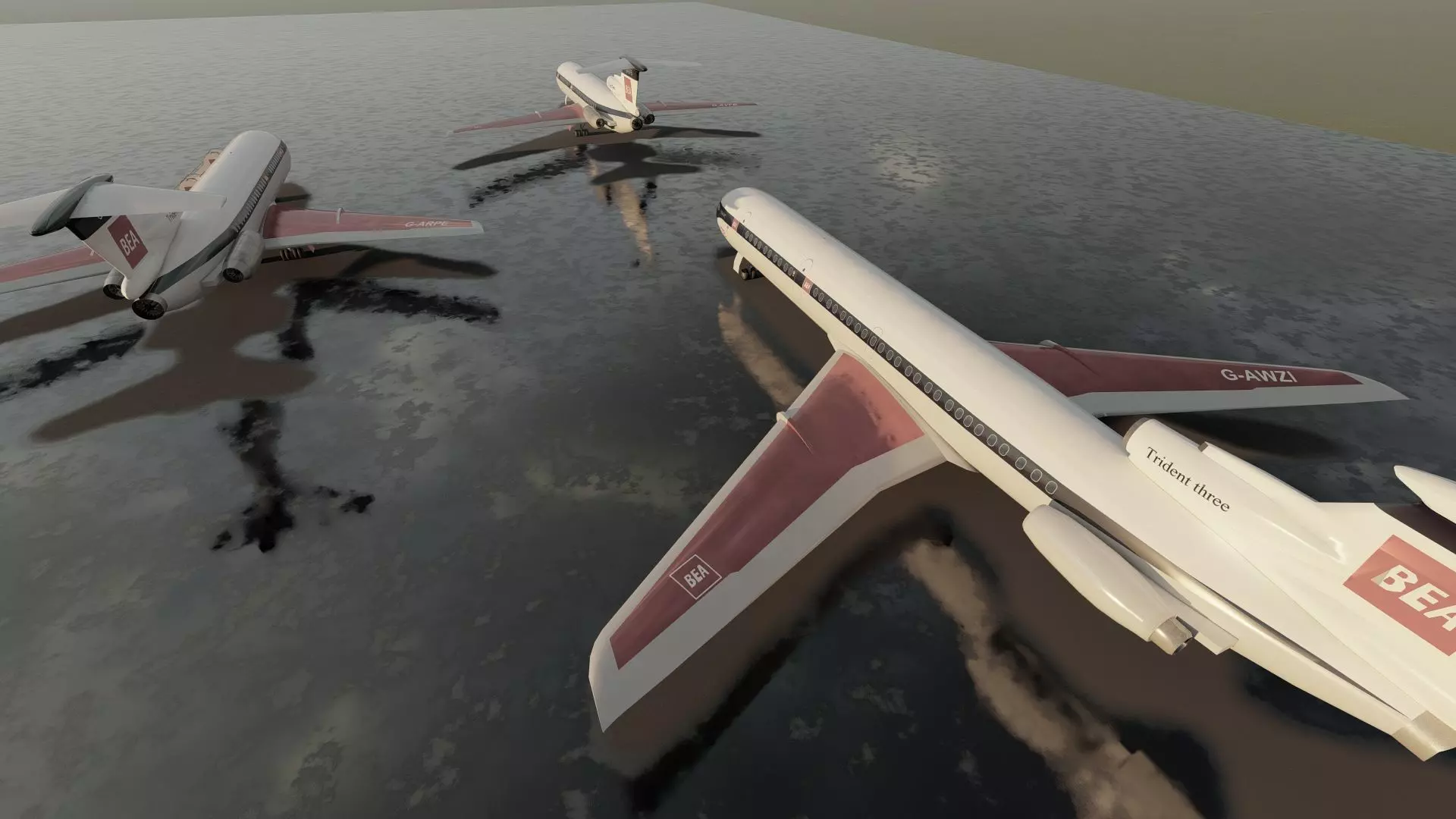 Hawker Siddeley TRIDENT 1C and 2E and 3B 3D model_18