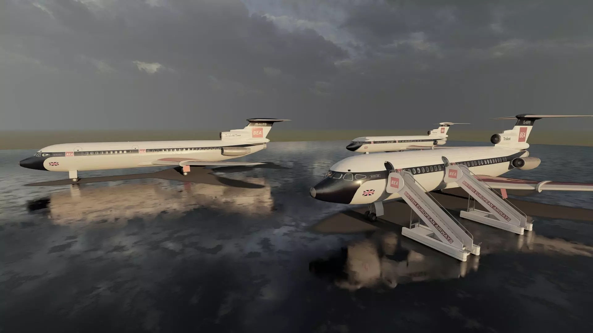 Hawker Siddeley TRIDENT 1C and 2E and 3B 3D model_7