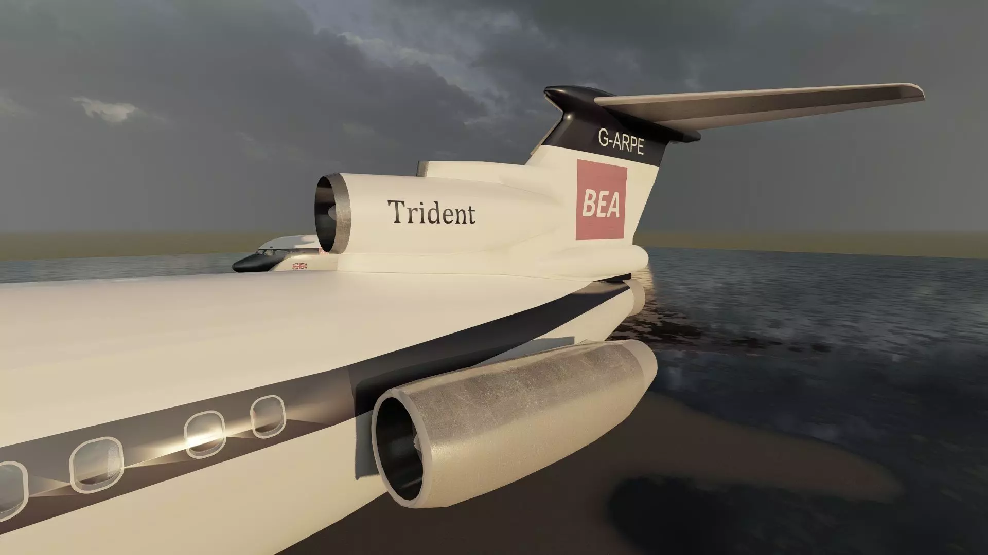 Hawker Siddeley TRIDENT 1C and 2E and 3B 3D model_16