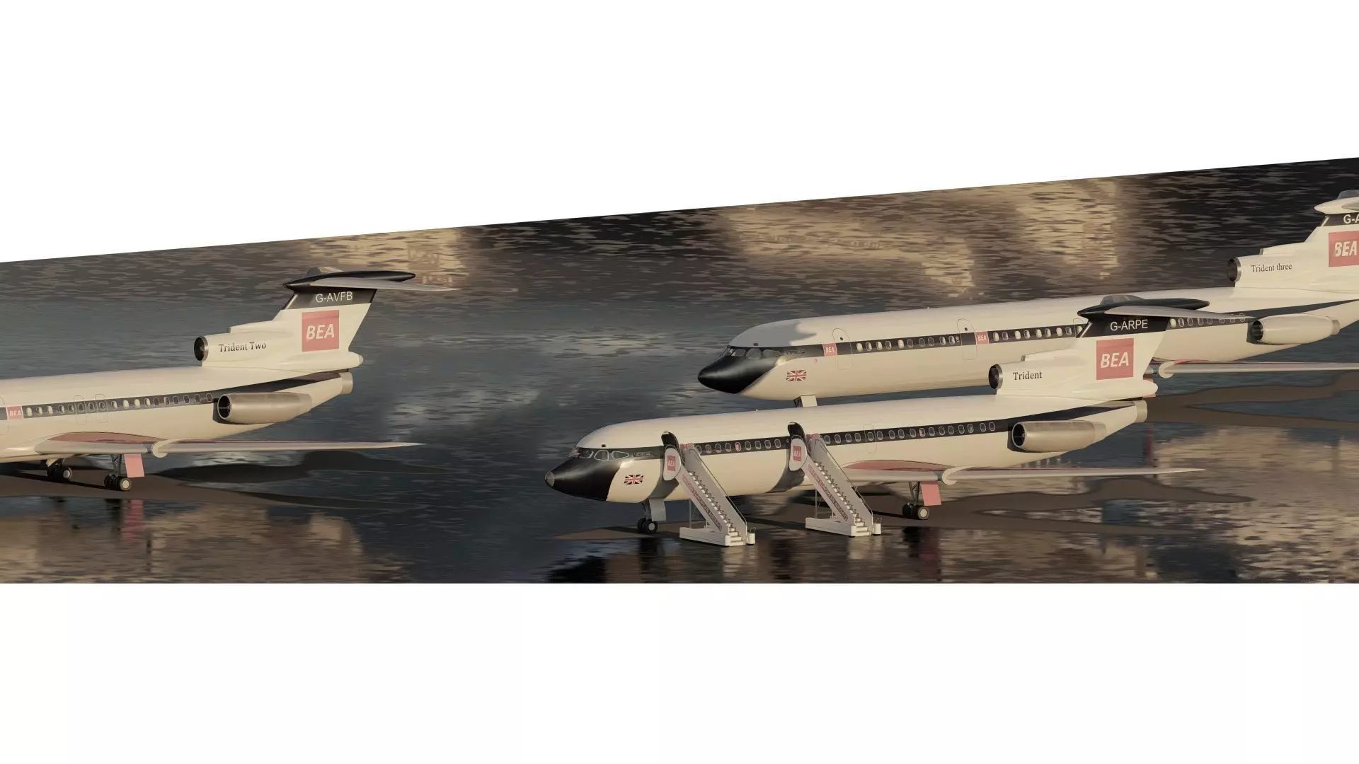 Hawker Siddeley TRIDENT 1C and 2E and 3B 3D model_5