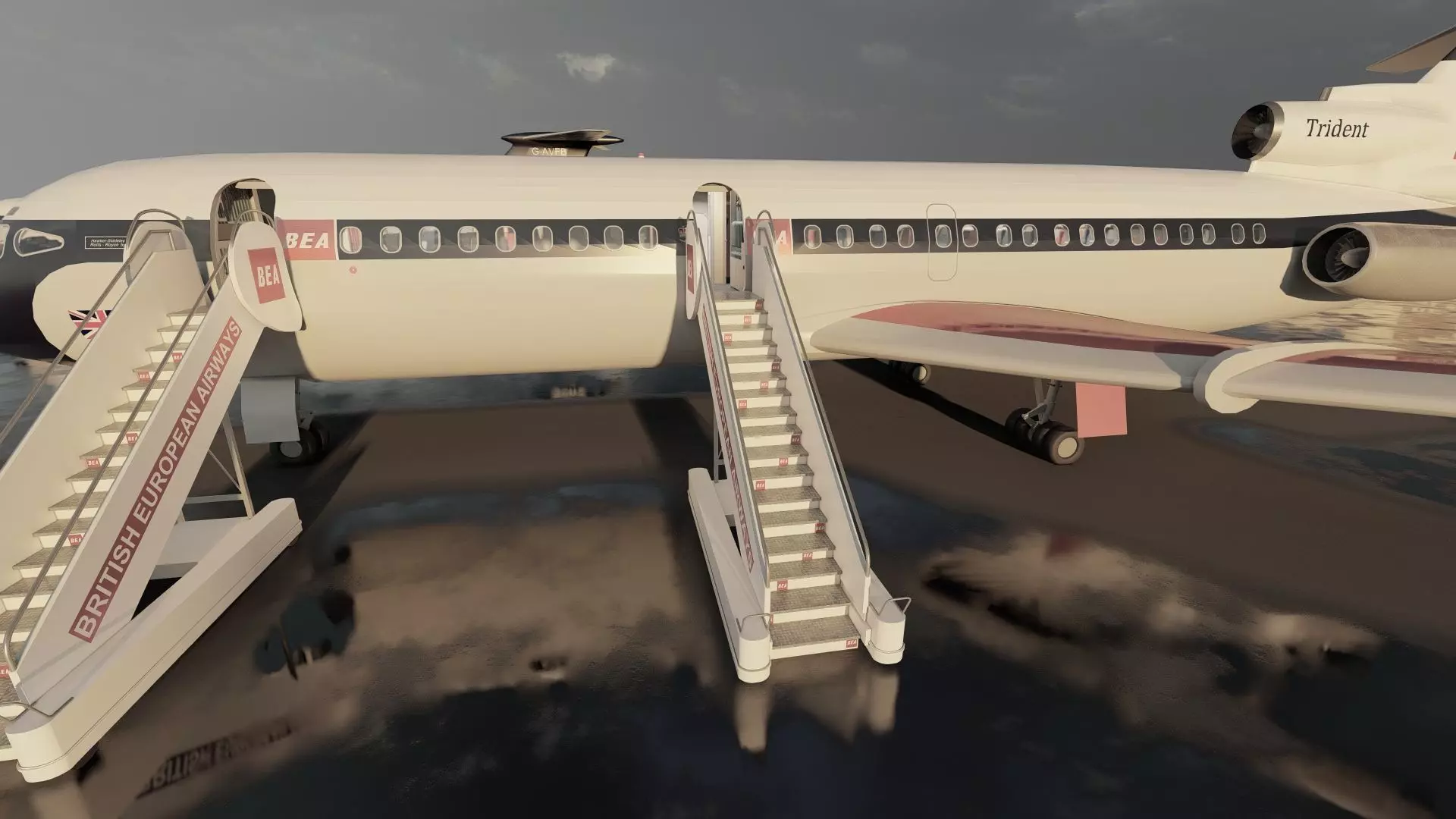 Hawker Siddeley TRIDENT 1C and 2E and 3B 3D model_20