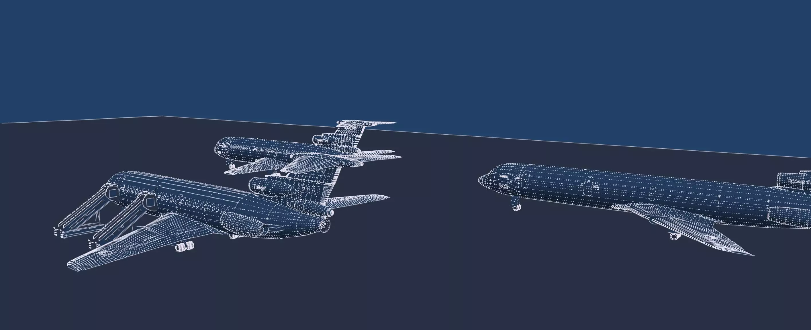 Hawker Siddeley TRIDENT 1C and 2E and 3B 3D model_48