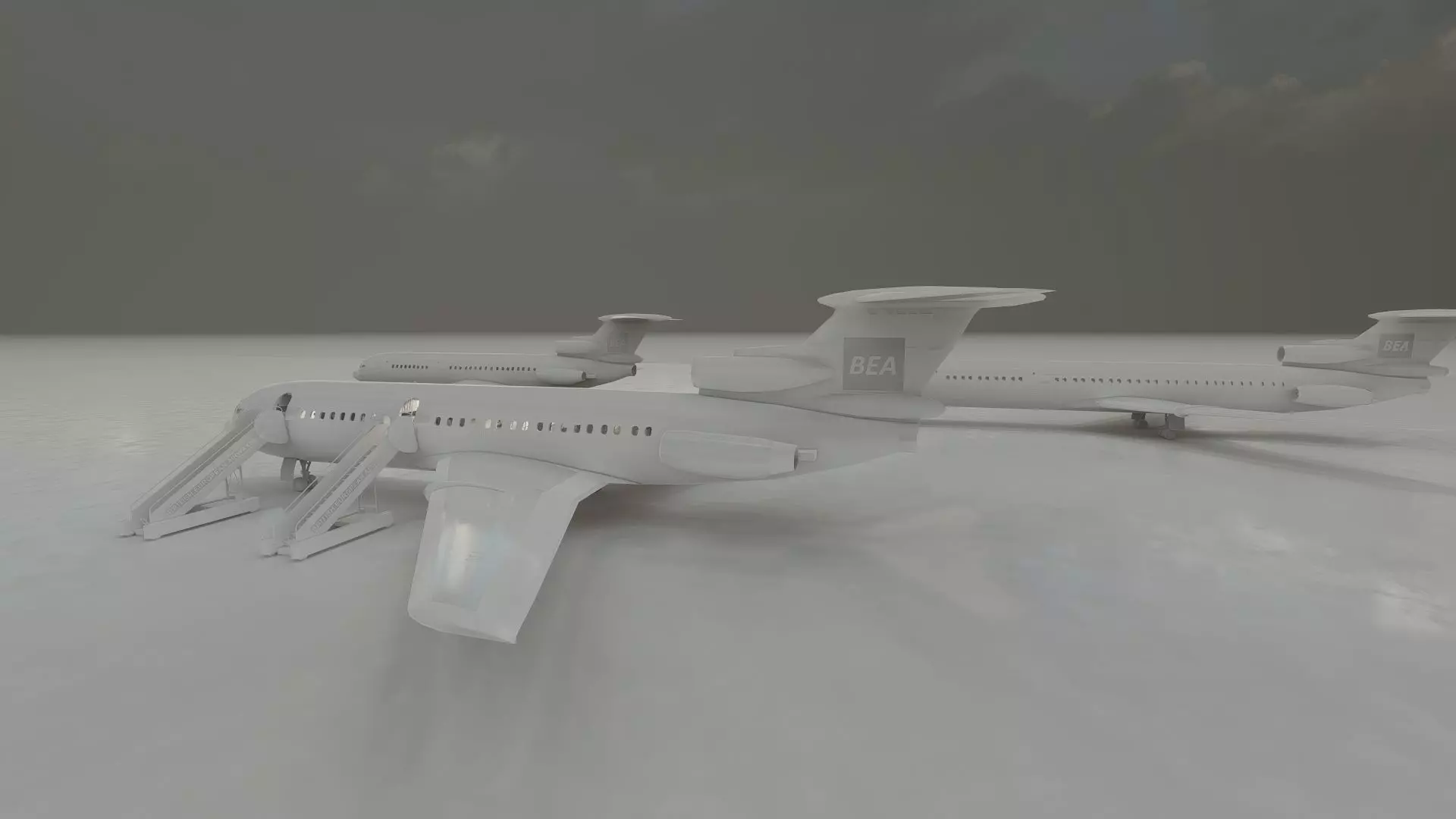 Hawker Siddeley TRIDENT 1C and 2E and 3B 3D model_39