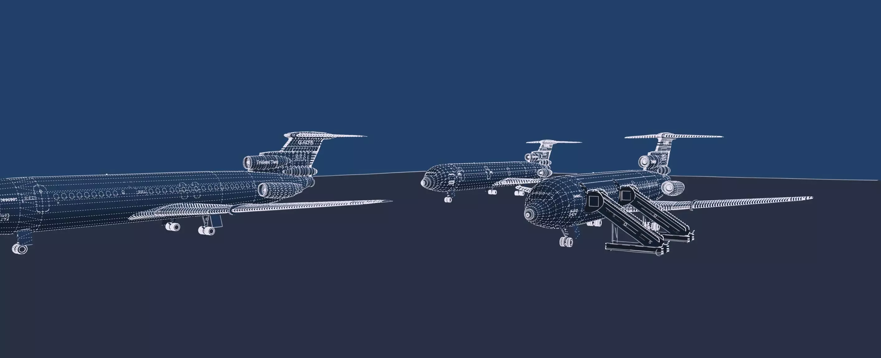 Hawker Siddeley TRIDENT 1C and 2E and 3B 3D model_47