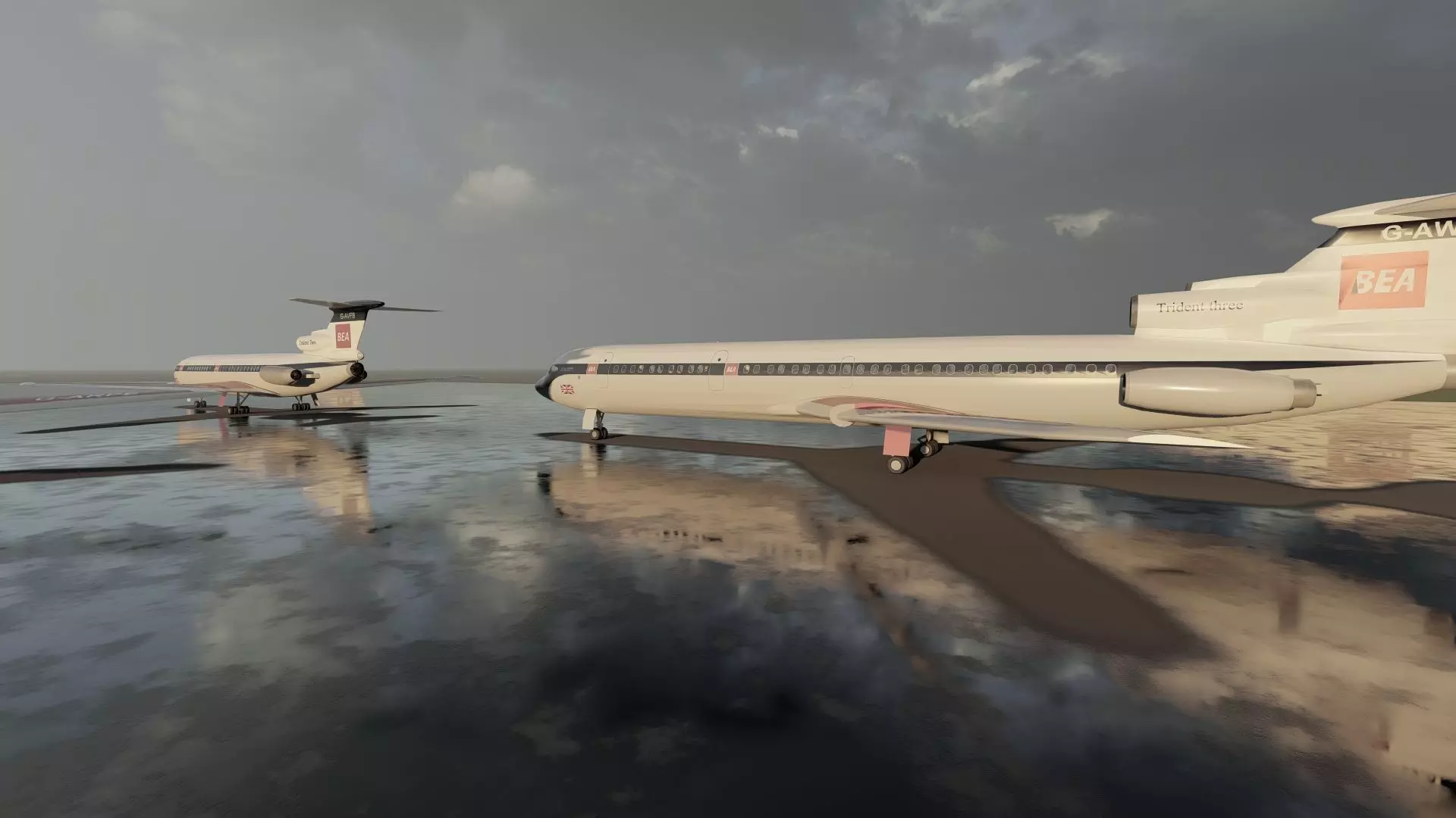 Hawker Siddeley TRIDENT 1C and 2E and 3B 3D model_10