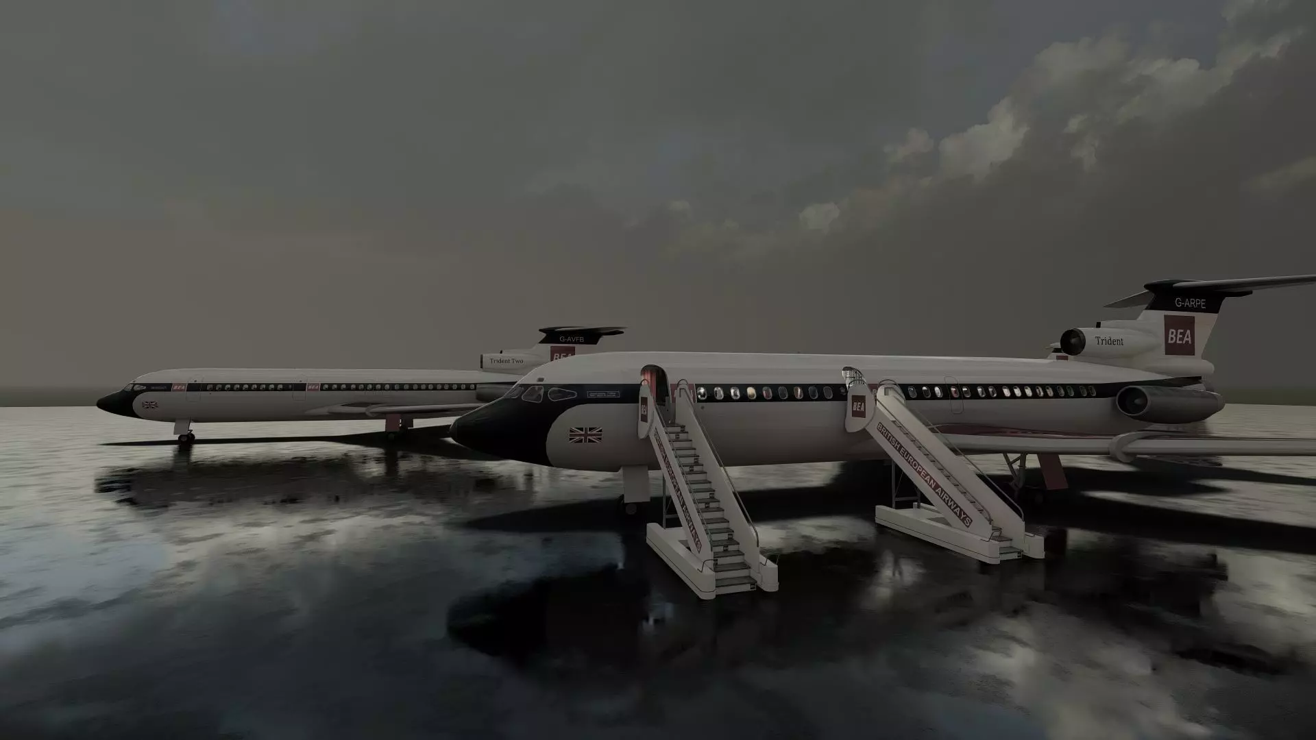 Hawker Siddeley TRIDENT 1C and 2E and 3B 3D model_36