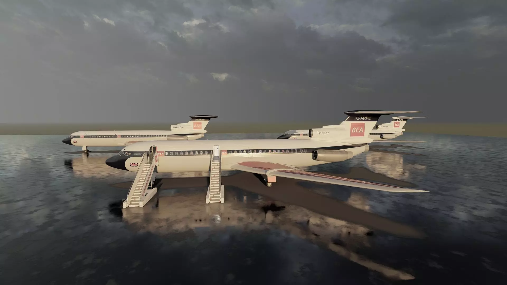 Hawker Siddeley TRIDENT 1C and 2E and 3B 3D model_8