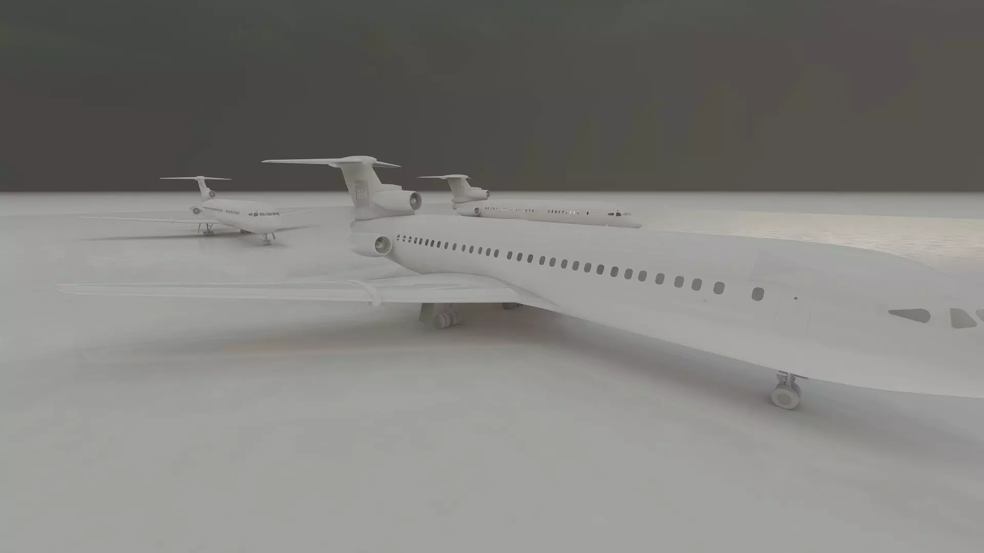 Hawker Siddeley TRIDENT 1C and 2E and 3B 3D model_44
