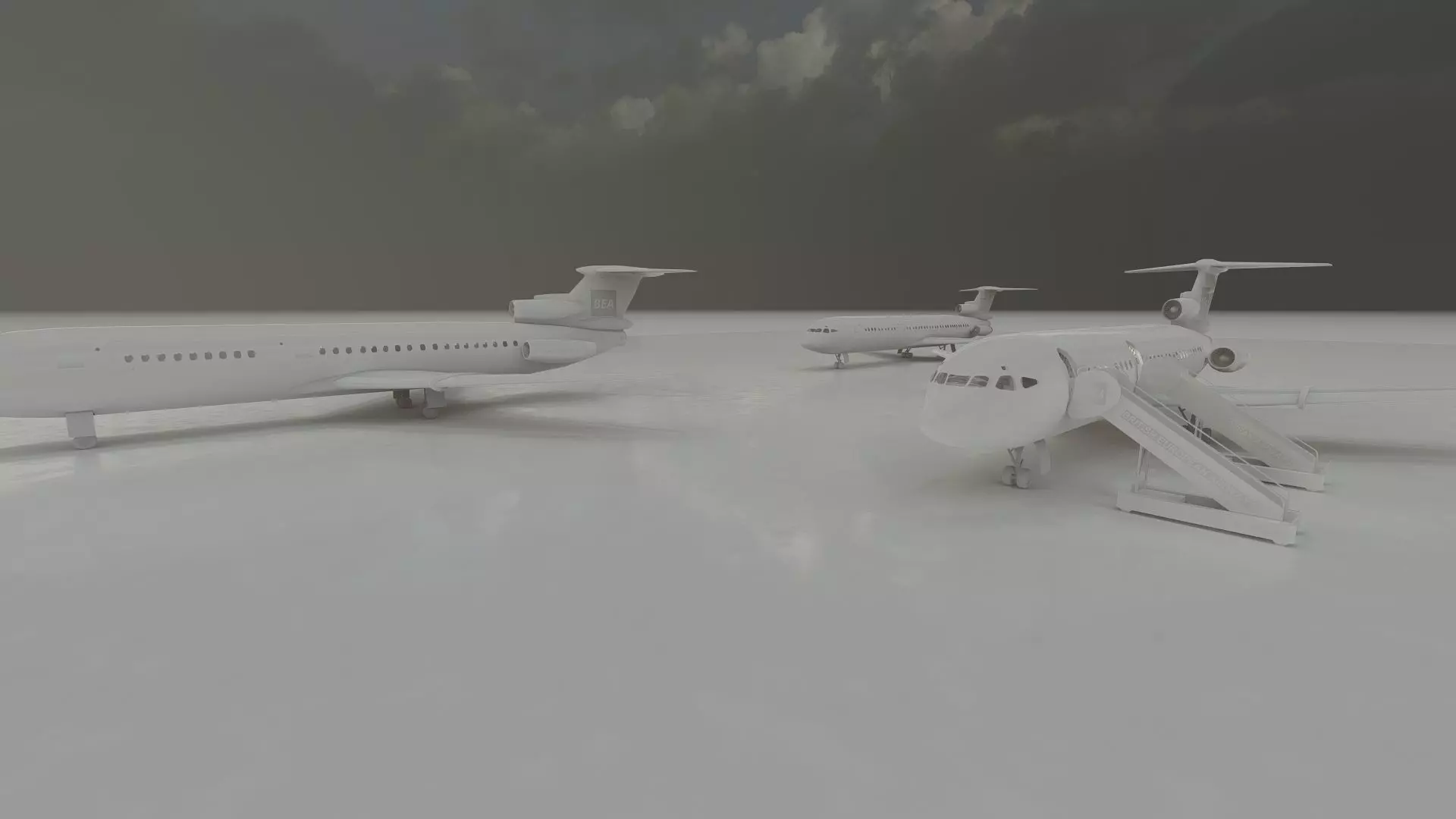 Hawker Siddeley TRIDENT 1C and 2E and 3B 3D model_38